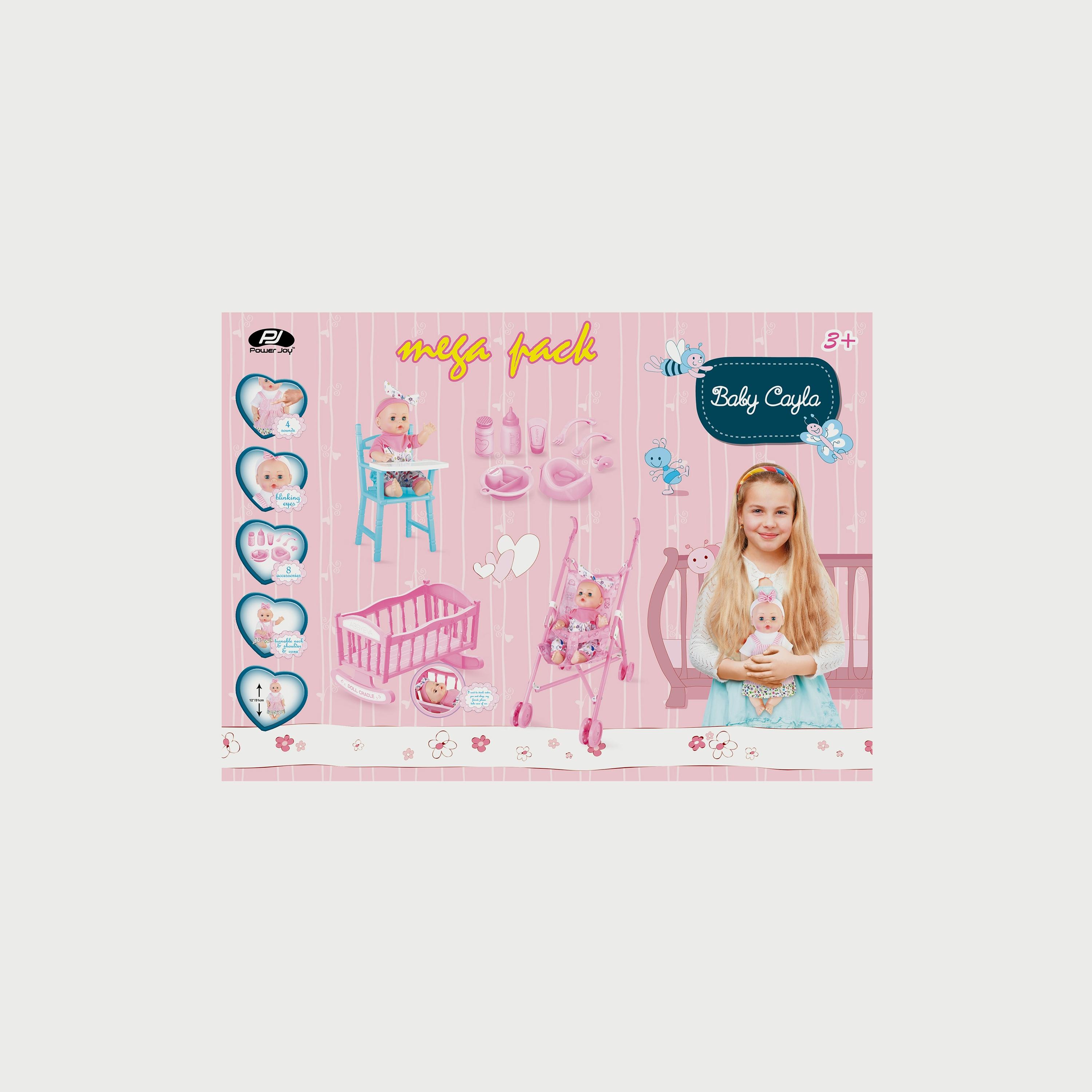 مجموعة ألعاب ميجا باك لدمية بيبي كايلا 30 سم من بي جوي-toys-dollsandplaysets-dolls-image-10