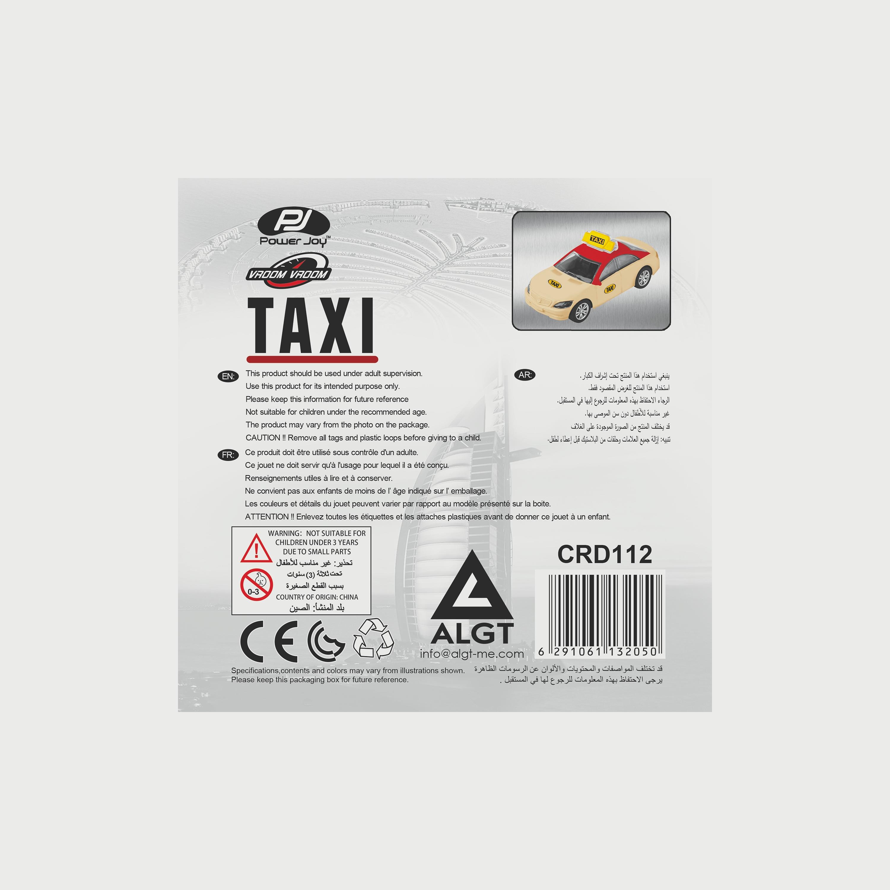 Power Joy Vroom Vroom Diecast Dubai Taxi 1/43-toys-playvehicles-diecastcars-image-2
