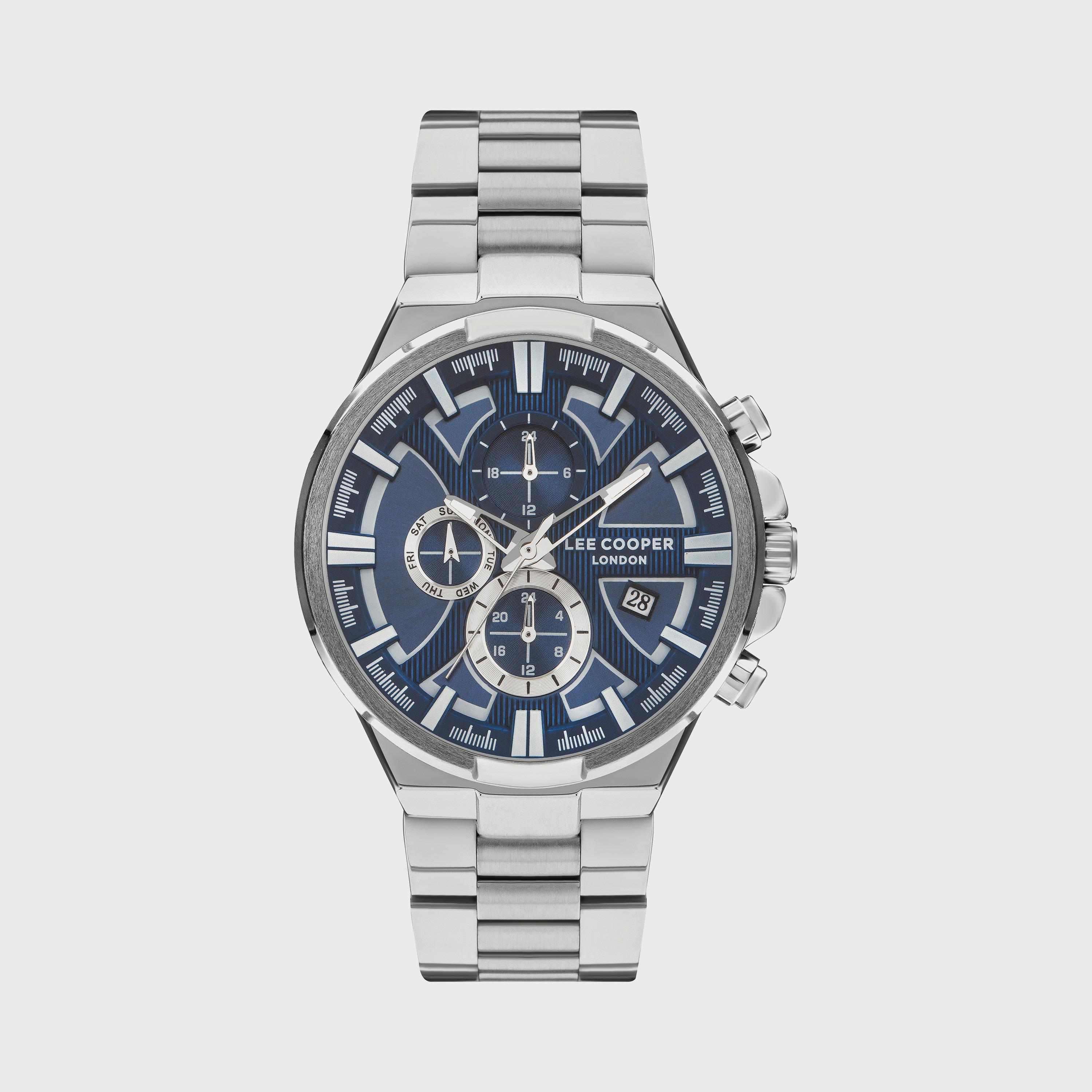 ساعة كرونوغراف للرجال بسوار الستانلس ستيل من لي كوبر LC07484.390-men-watchesandjewellery-watches-image-1