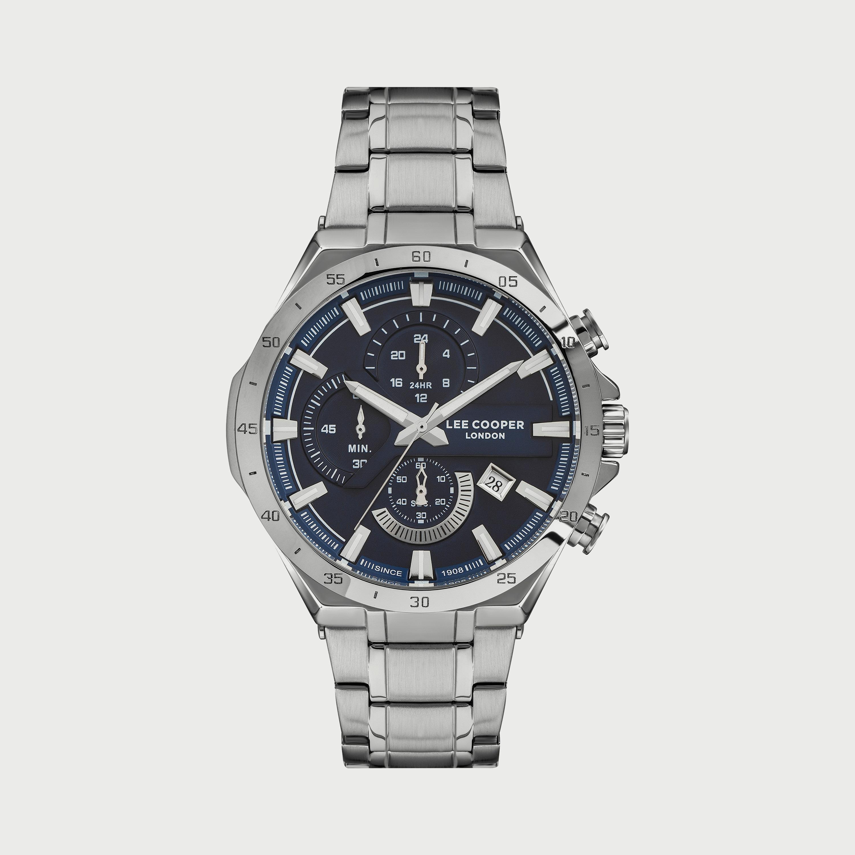ساعة كرونوغراف للرجال بسوار الستانلس ستيل من لي كوبر LC07258.390-men-watchesandjewellery-watches-image-1