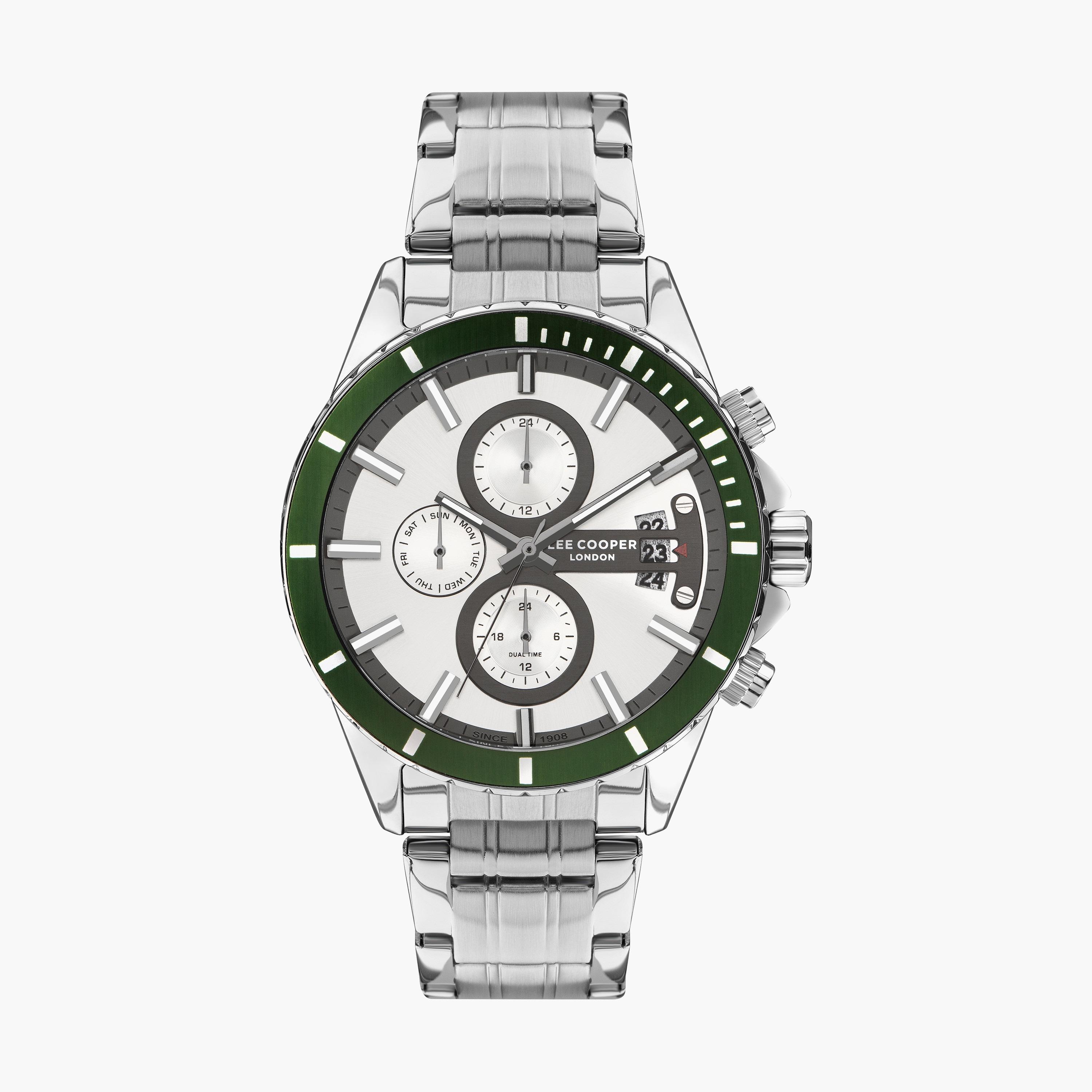  LC07529.330 | ساعة لي كوبر للرجال ذات كرونوغراف فضية بسوار من ستانلس ستيل-men-watchesandjewellery-watches-image-1