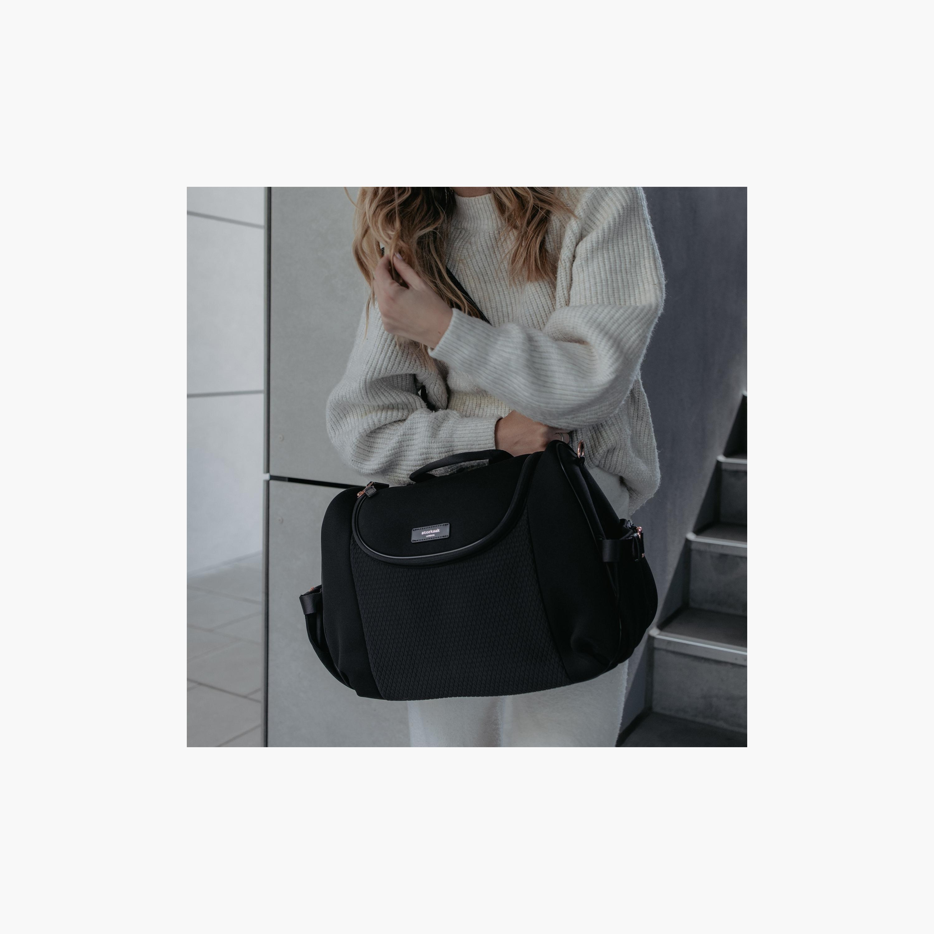 Storksak Poppy Luxe Diaper Bag Black Scuba-baby-gear-diaperbags-image-4