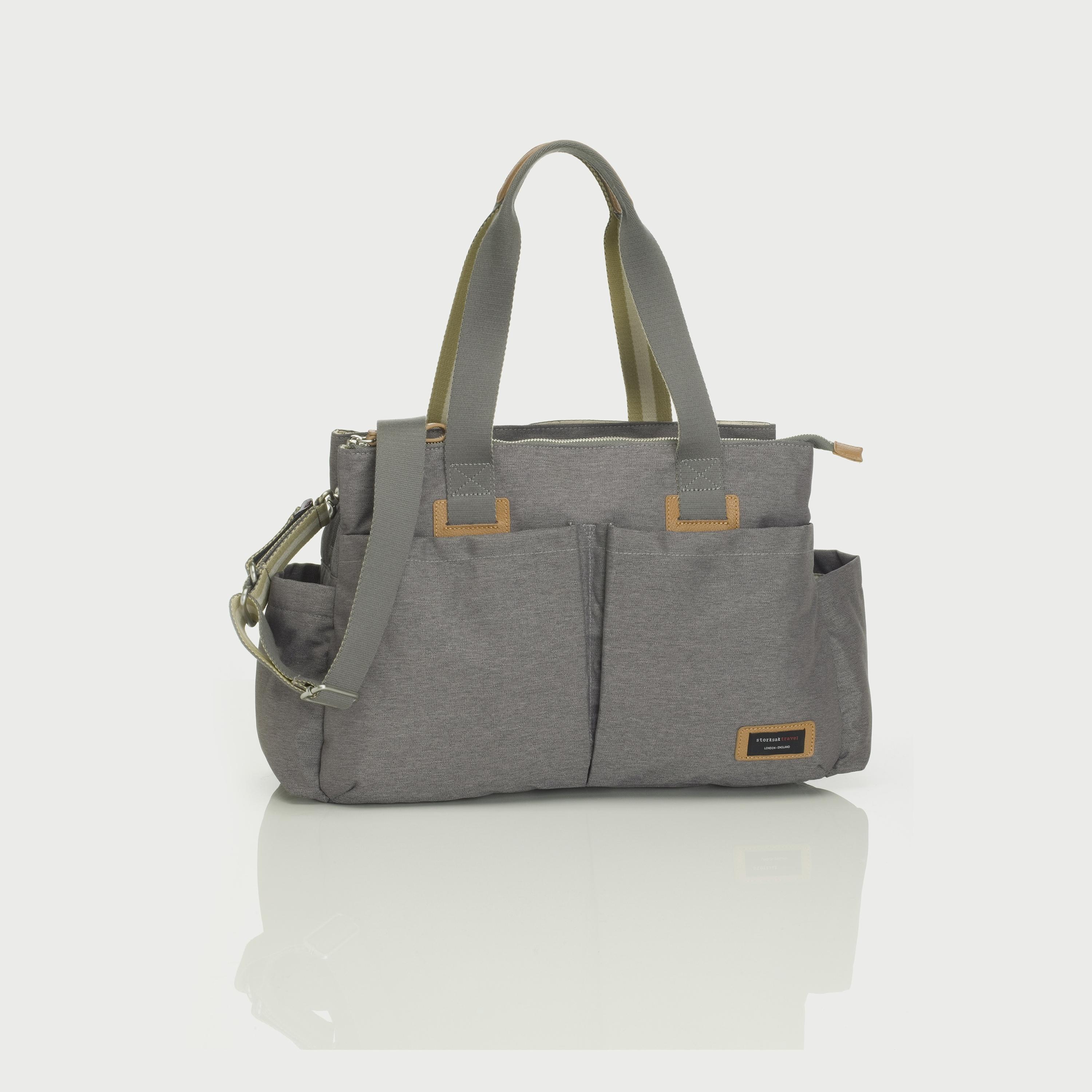 Buy Storksak Travel Shoulder Diaper Bag Grey Online Babyshop UAE