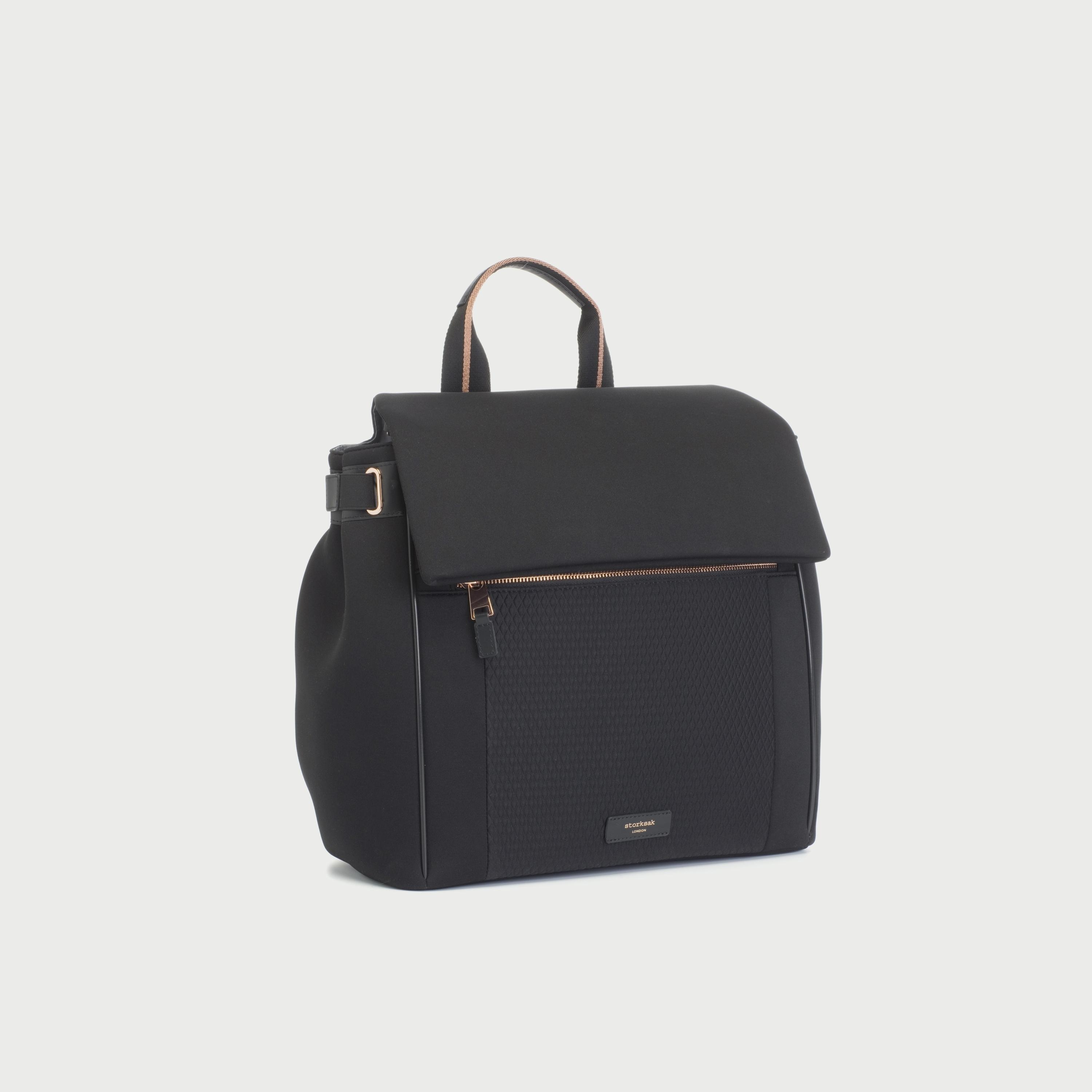 Storksak St. James Diaper Bag,	 Black Scuba-baby-diapering-diaperbags-image-1