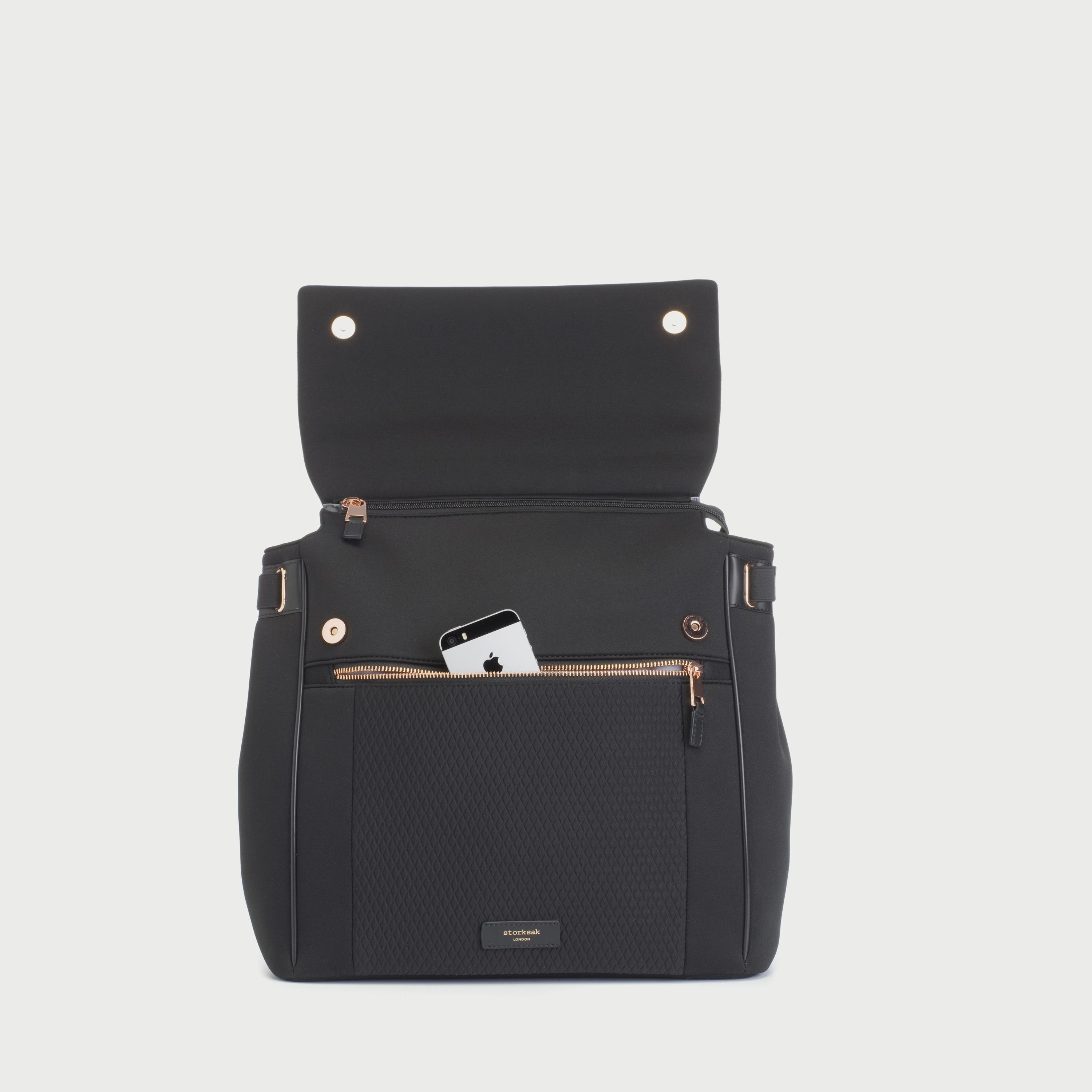 Storksak St. James Diaper Bag,	 Black Scuba-baby-diapering-diaperbags-image-2