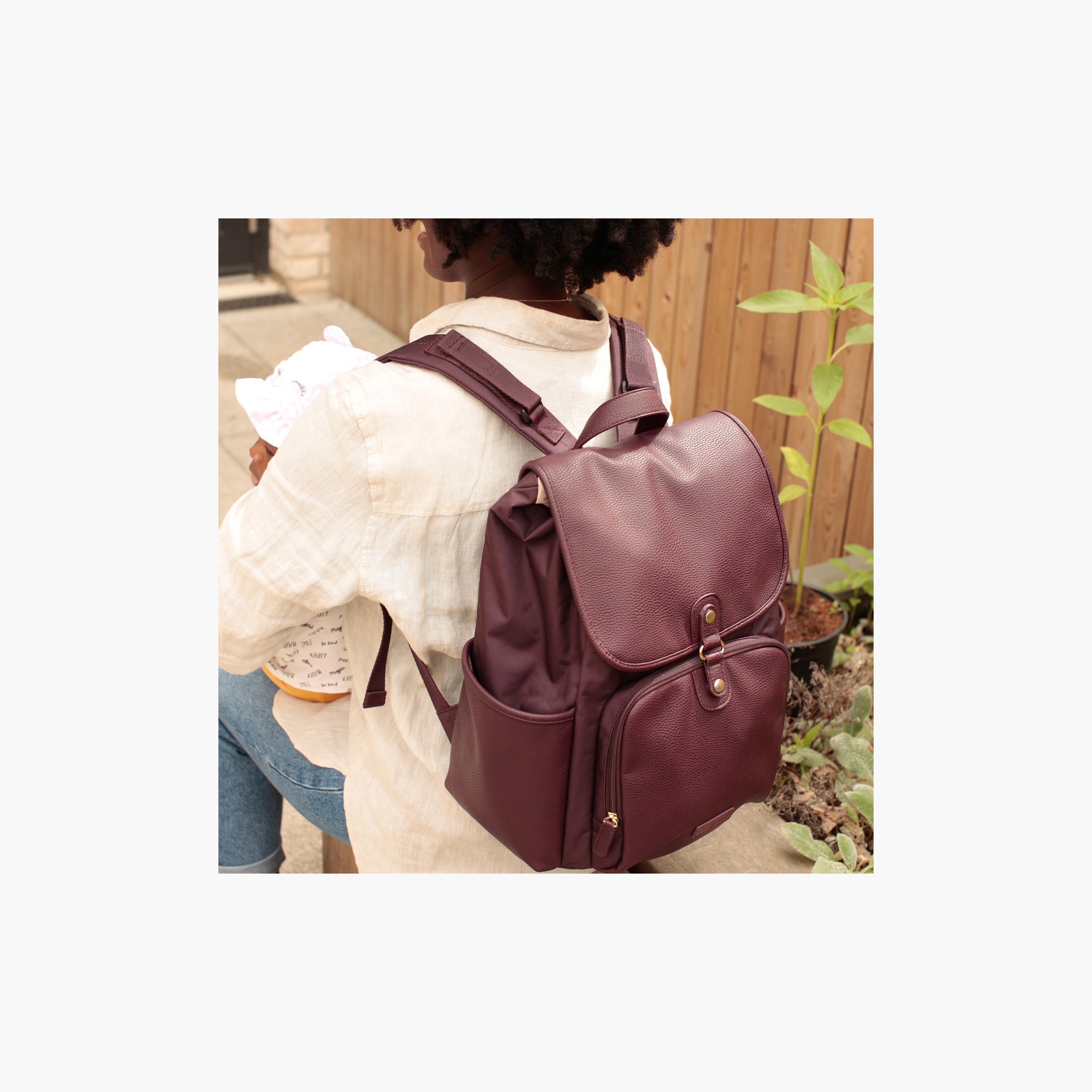 Burgundy diaper sale backpack