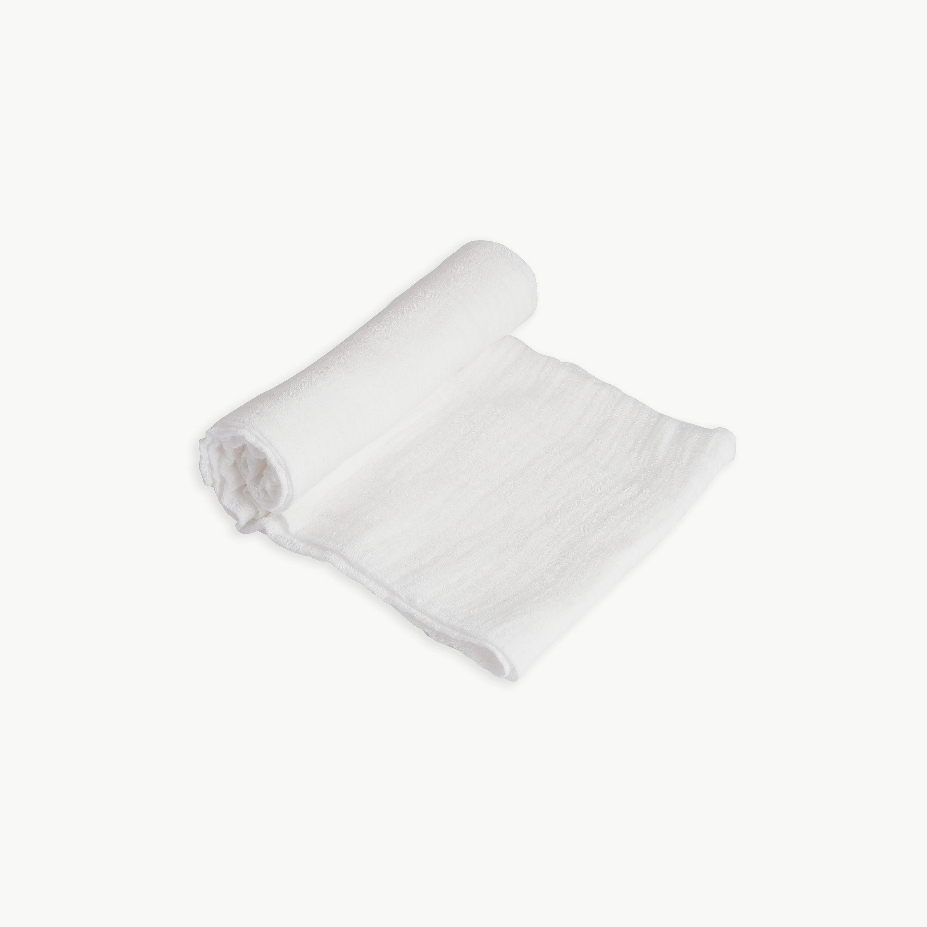 Little Unicorn Cotton Muslin Swaddle, Single, White-baby-nursery-blanketsandswaddles-swaddlesandsleepingbags-image-1