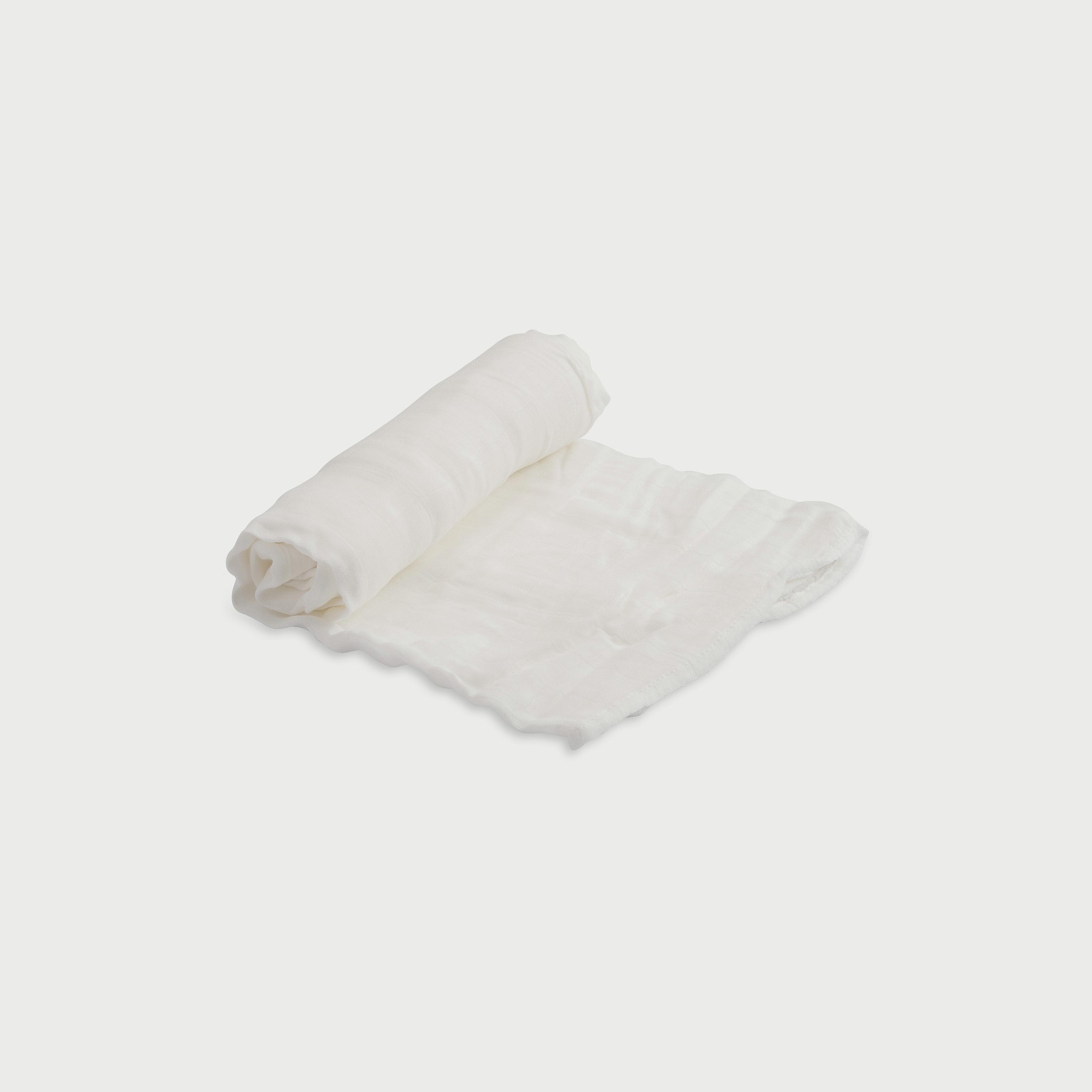 Little Unicorn Deluxe Muslin Swaddle, Single, Plain White-baby-nursery-blanketsandswaddles-swaddlesandsleepingbags-image-1