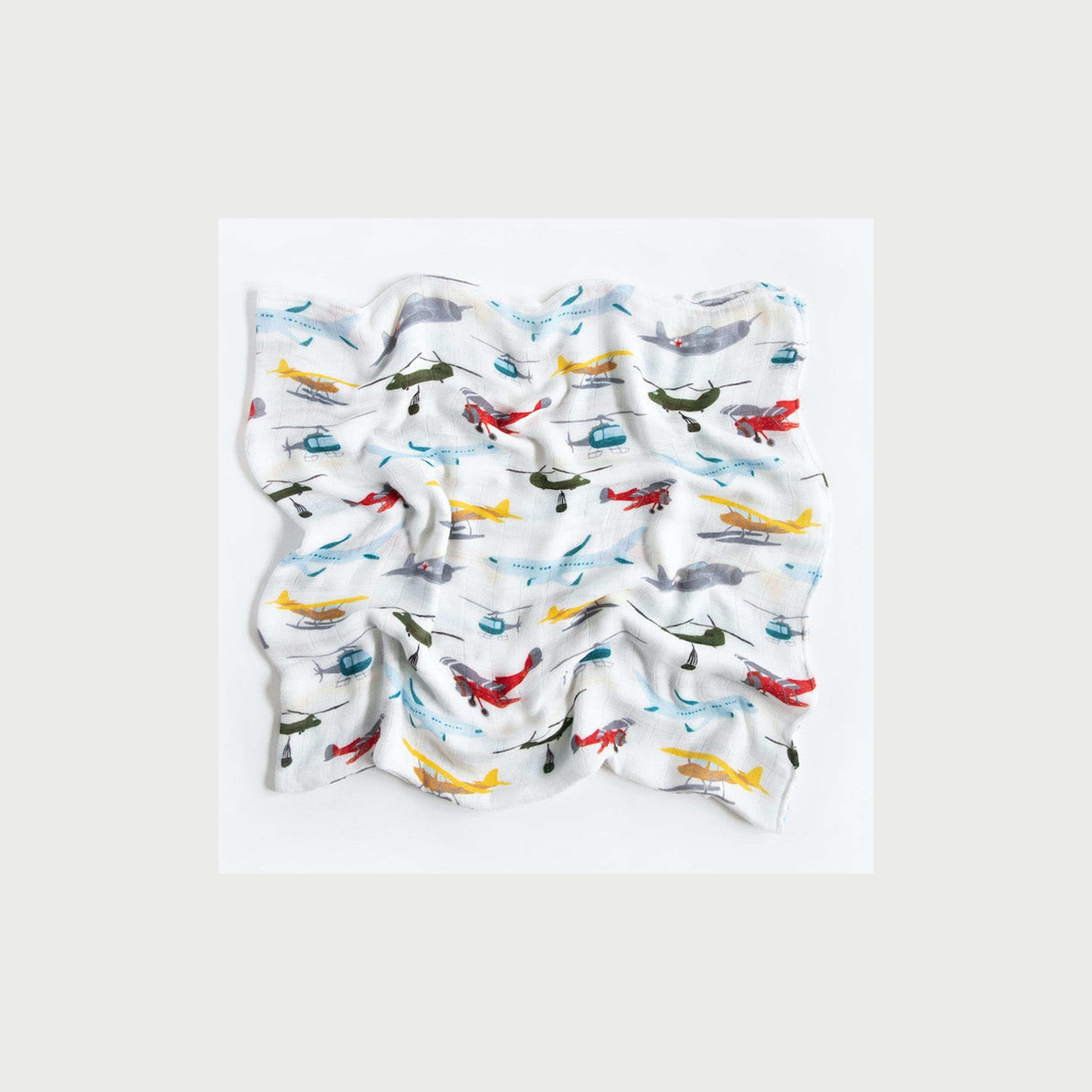Little Unicorn Deluxe Muslin Swaddle, Single, Air Show-baby-nursery-blanketsandswaddles-swaddlesandsleepingbags-image-5