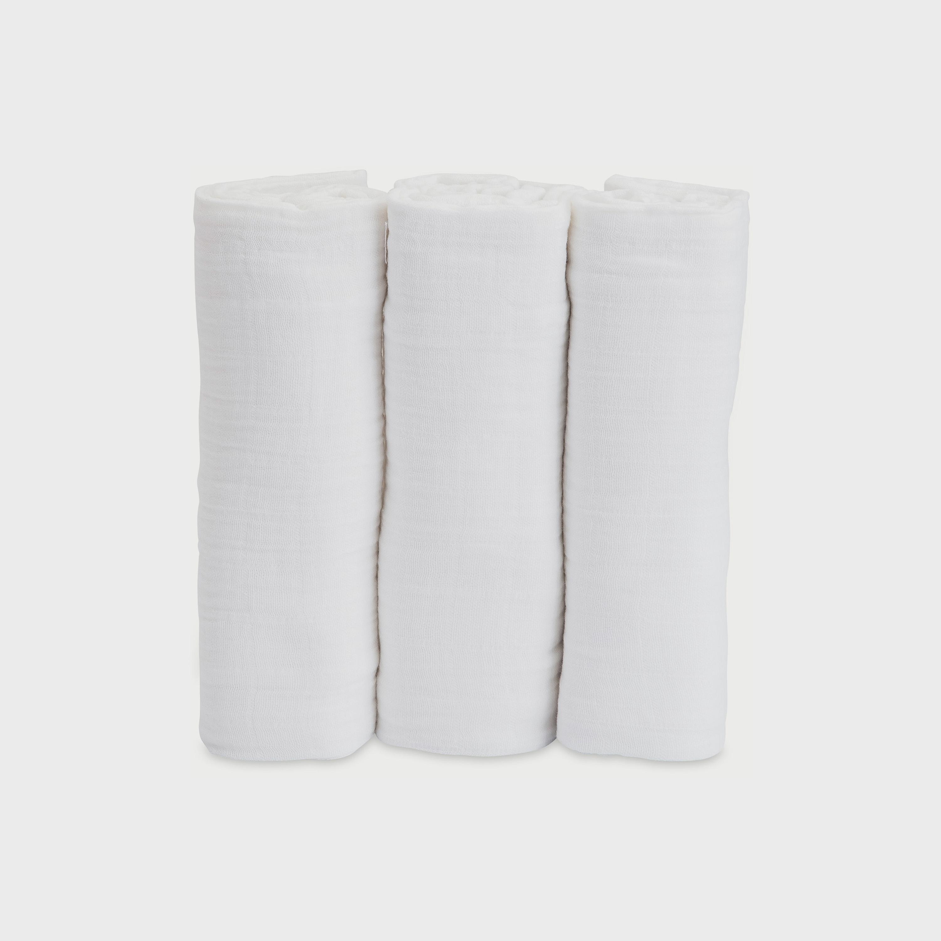 Little Unicorn 3-Piece Cotton Muslin Swaddle, White-baby-nursery-blanketsandswaddles-swaddlesandsleepingbags-image-1