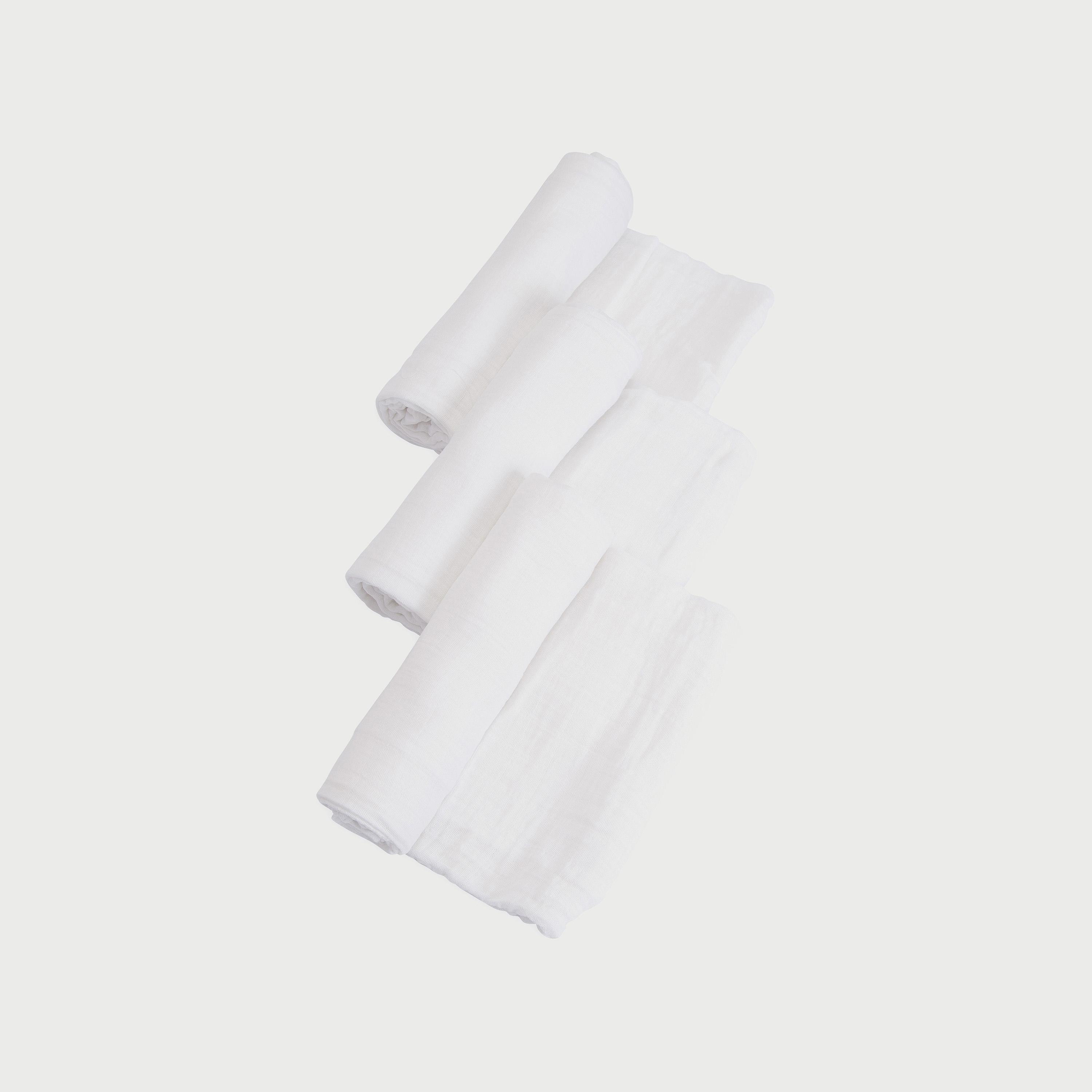 Little Unicorn 3-Piece Cotton Muslin Swaddle, White-baby-nursery-blanketsandswaddles-swaddlesandsleepingbags-image-3