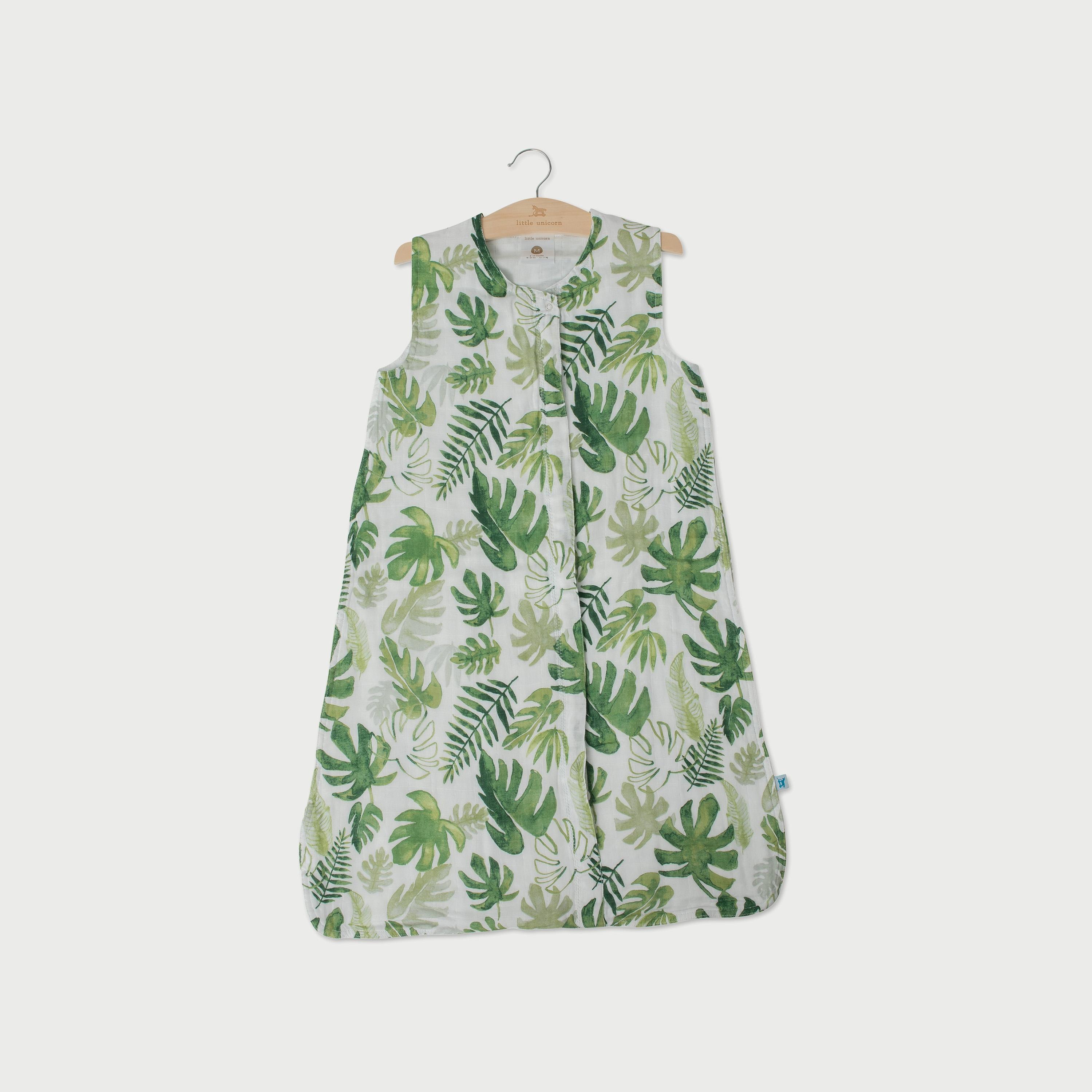 Little Unicorn Cotton Muslin Sleep Bag, Medium, Tropical Leaf-baby-nursery-blanketsandswaddles-swaddlesandsleepingbags-image-1