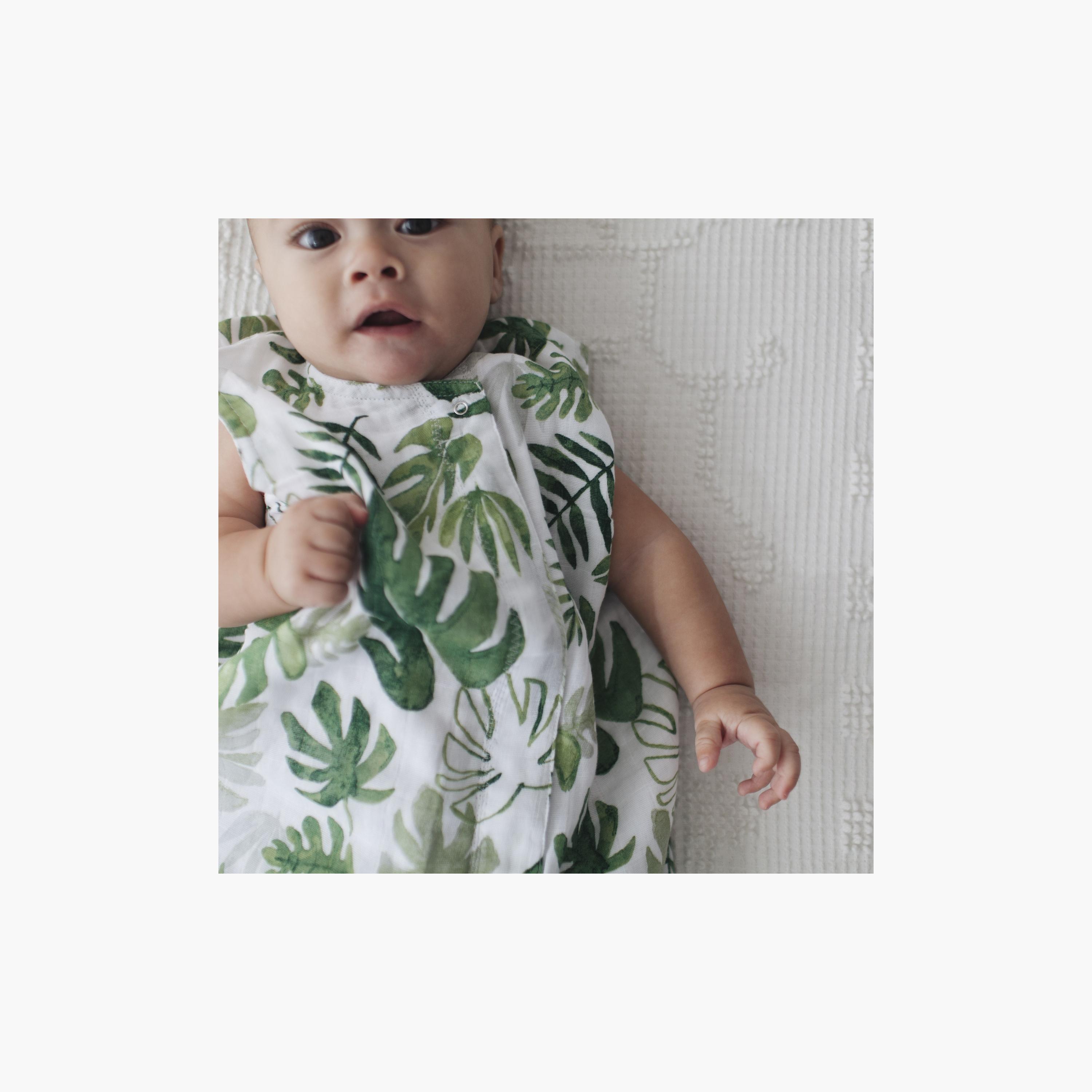 Little Unicorn Cotton Muslin Sleep Bag, Medium, Tropical Leaf-baby-nursery-blanketsandswaddles-swaddlesandsleepingbags-image-3