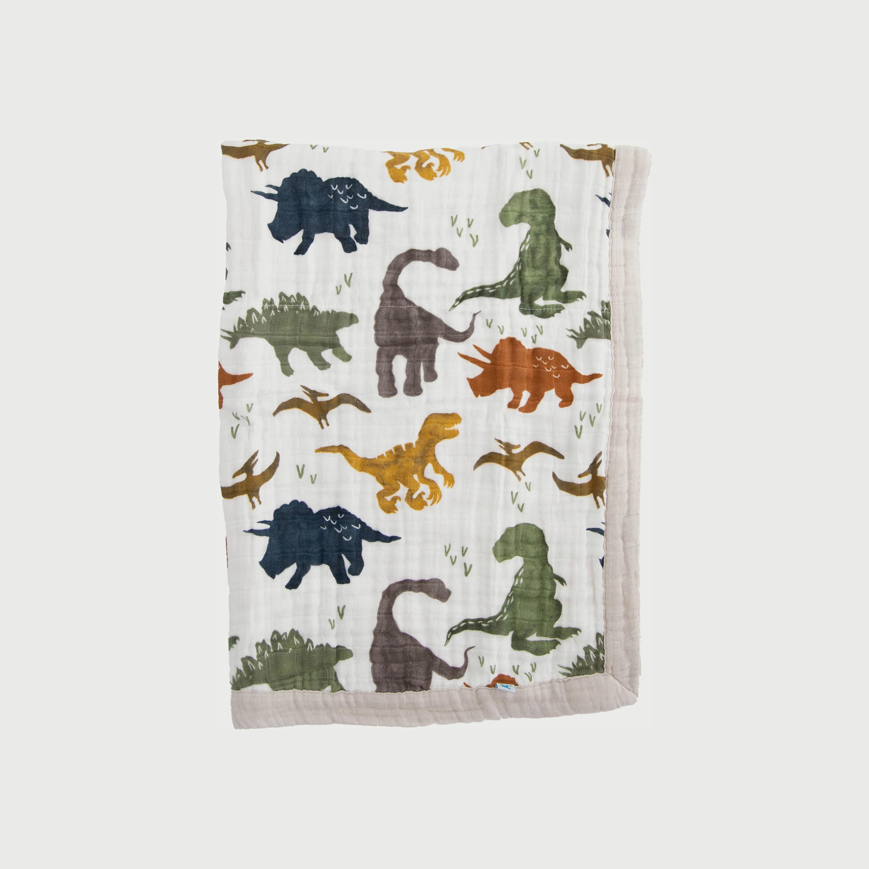 Buy Little Unicorn Cotton Muslin Baby Blanket Dino Friends Online Babyshop UAE