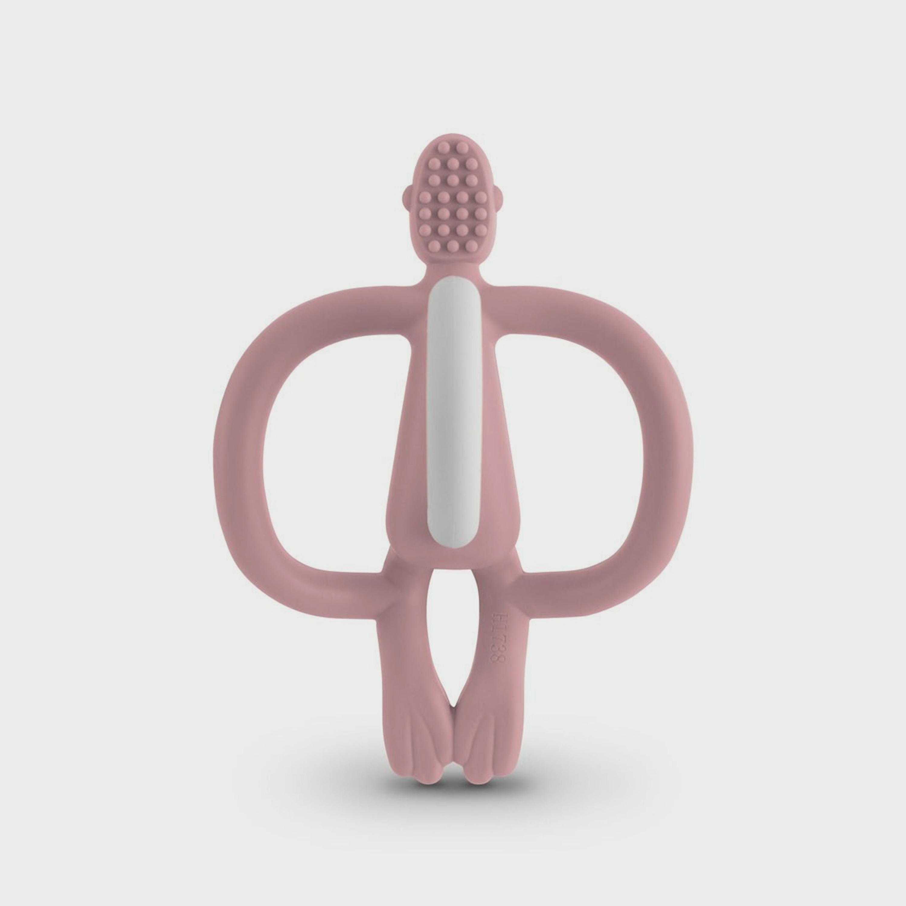 Matchstick Monkey Original Teether, Dusty Pink-baby-feeding-teethers-image-2