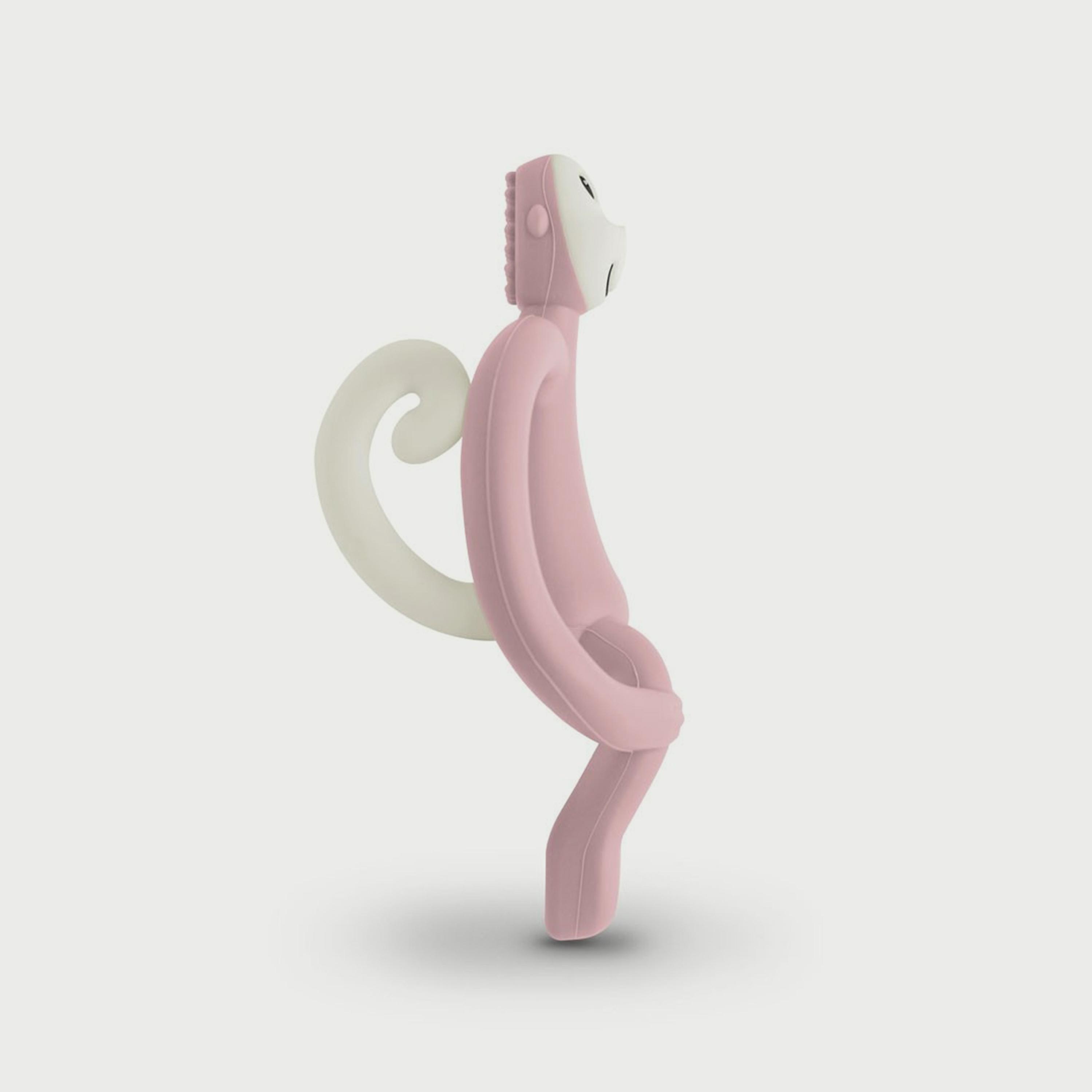 Matchstick Monkey Original Teether, Dusty Pink-baby-feeding-teethers-image-3