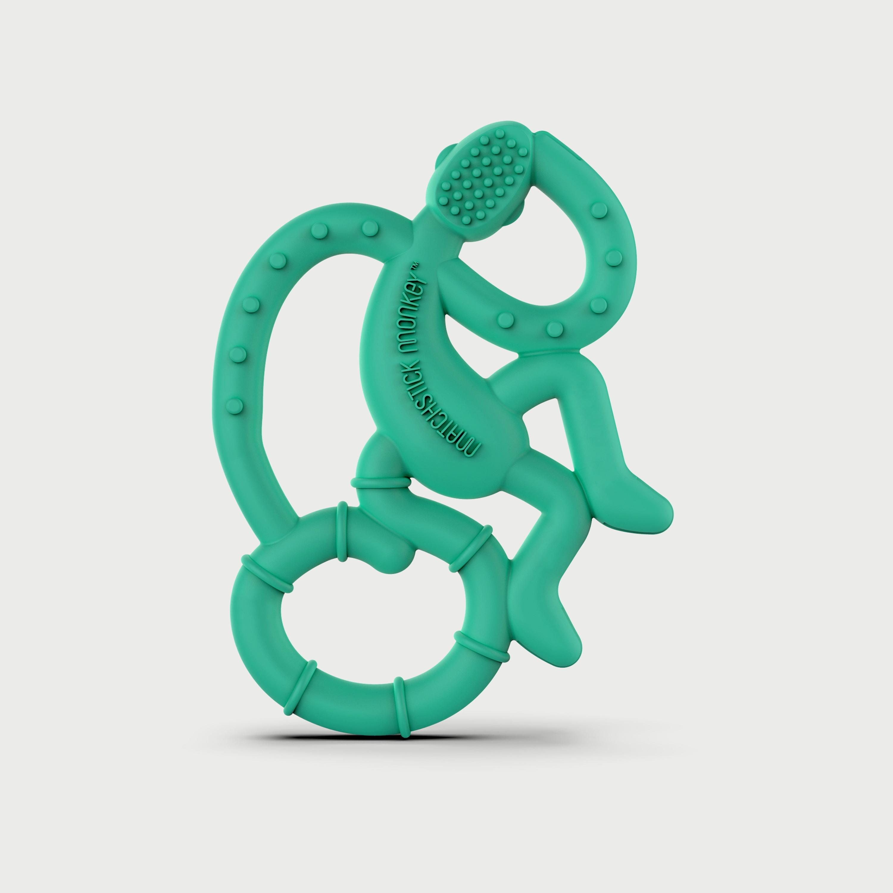 Matchstick Monkey Mini Monkey Teether, Green -baby-feeding-teethers-image-1