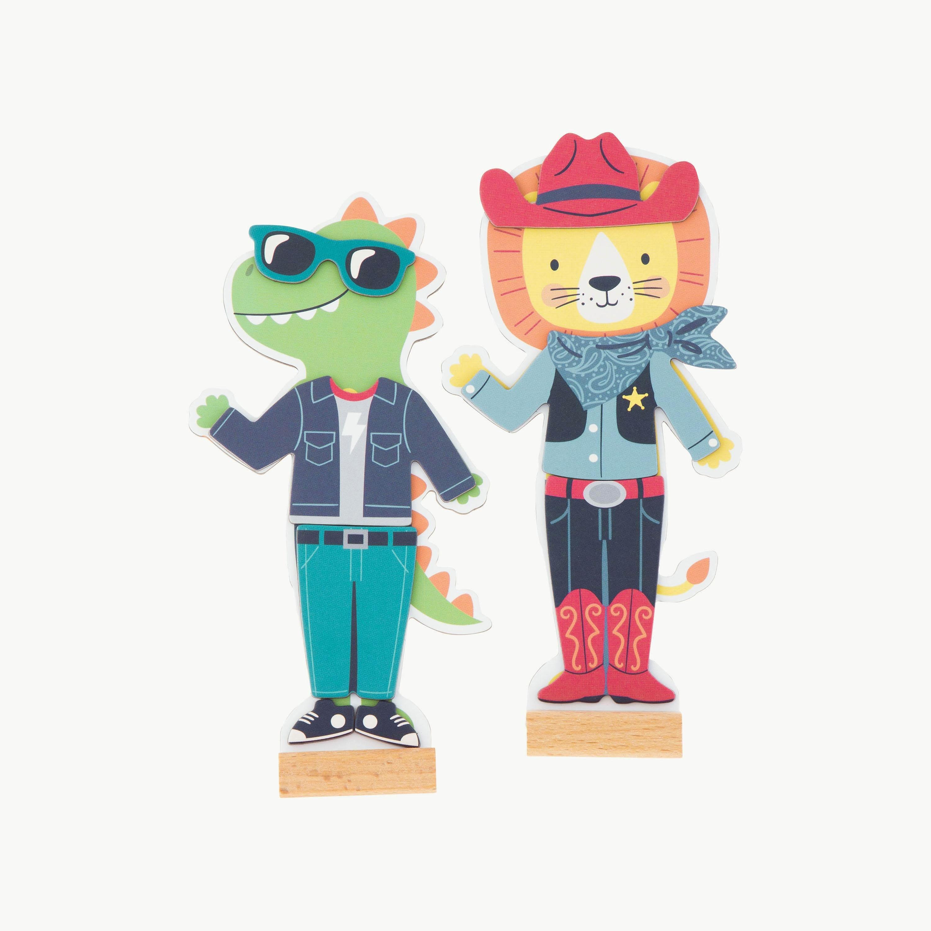 Stephen Joseph Magnetic Dress Up Doll, Dino And Lion-toys-dollsandplaysets-dolls-image-1