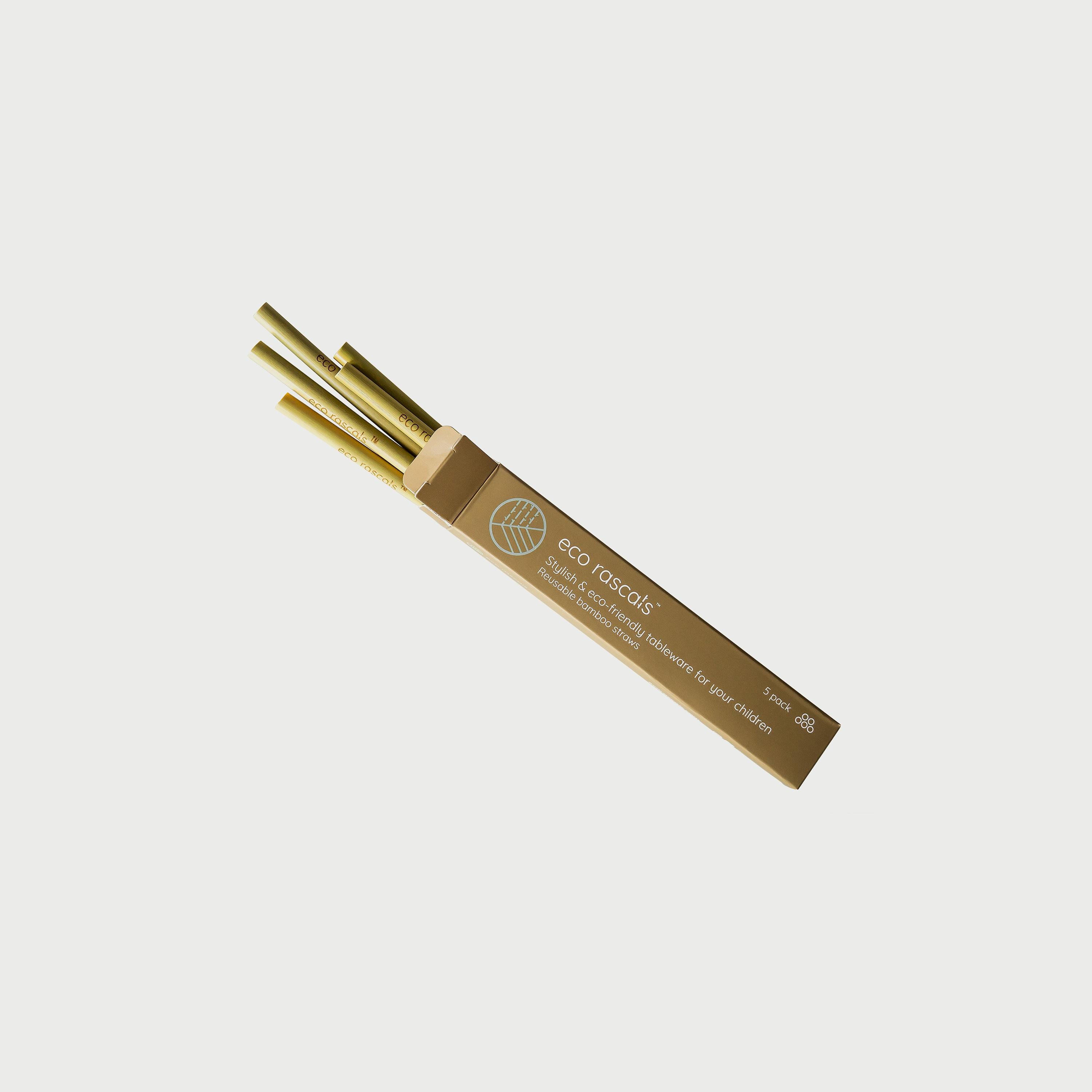 Eco Rascals 5-Piece Bamboo Straws Reusable -baby-feeding-mealtimeessentials-image-1