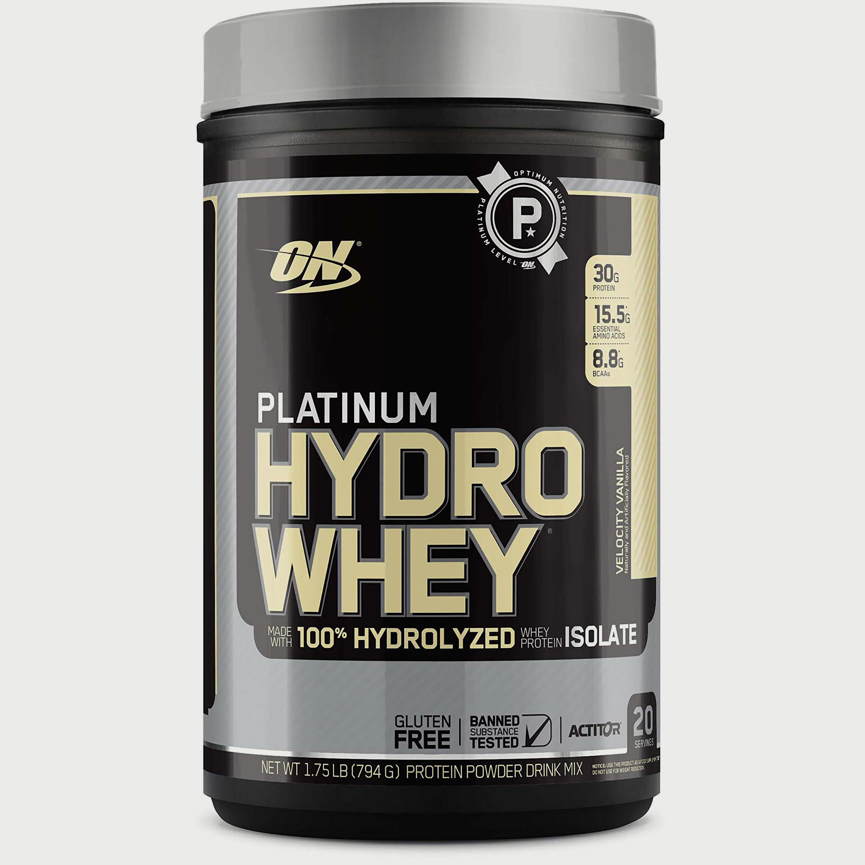 بلاتينيوم هيدرو واي، 1.75 رطل (0.8 كجم)، فيلوسيتي فانيلا، من اوبتيموم نوتريشن-sports-nutrition-proteins-image-1