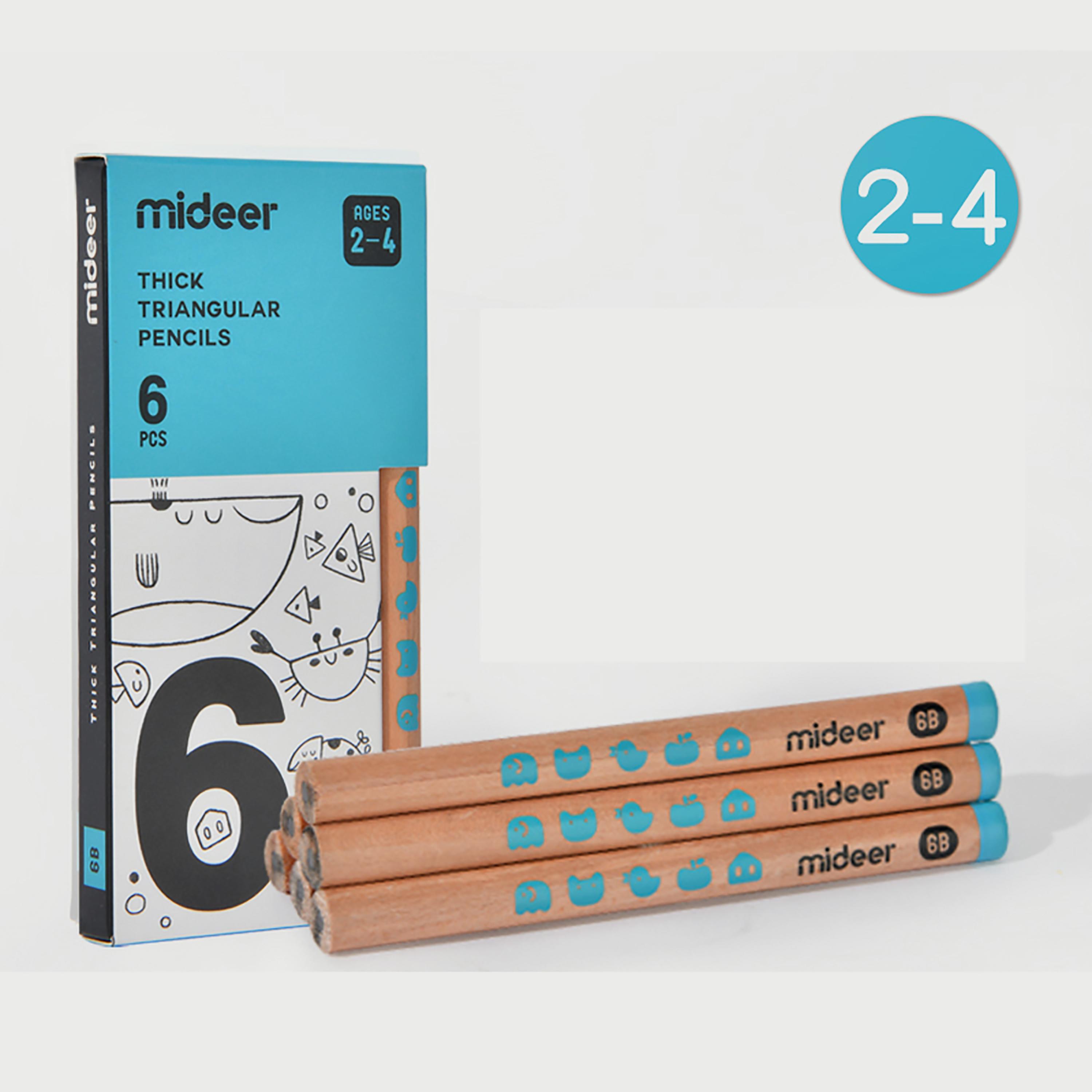 Mideer Triangular Pencil 6B, 6 Piece-school-stationery-pensandpencils-image-1