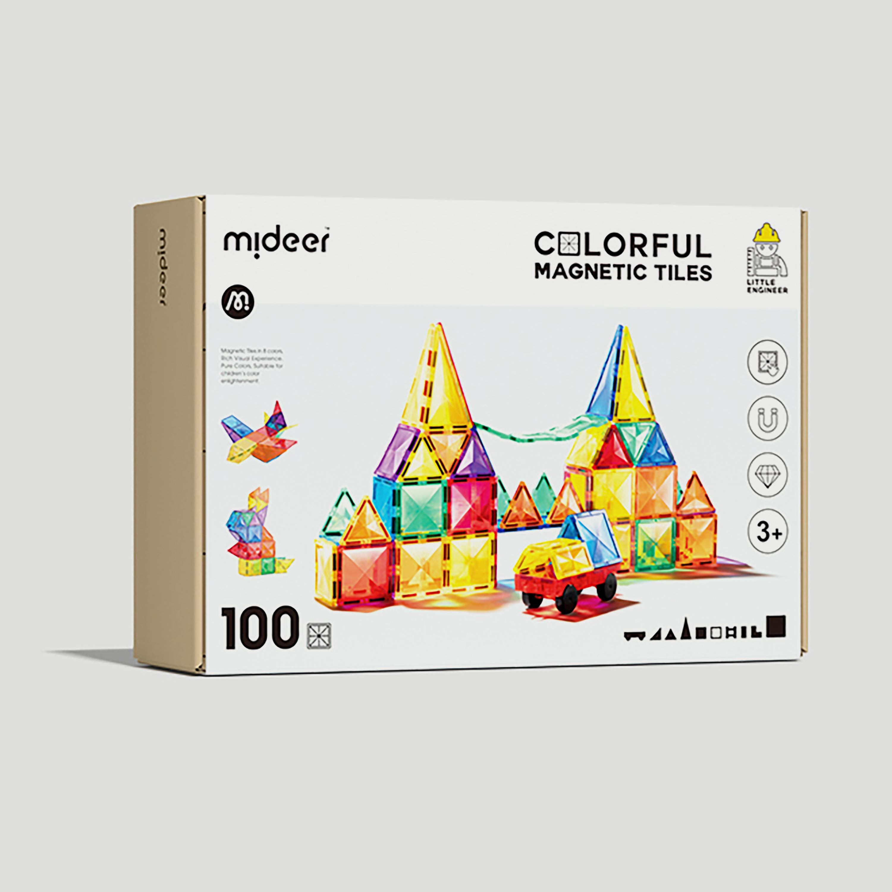 Mideer Colorful Magnetic Tiles 100-Piece-toys-babyandtoddlertoys-learningtoys-image-1