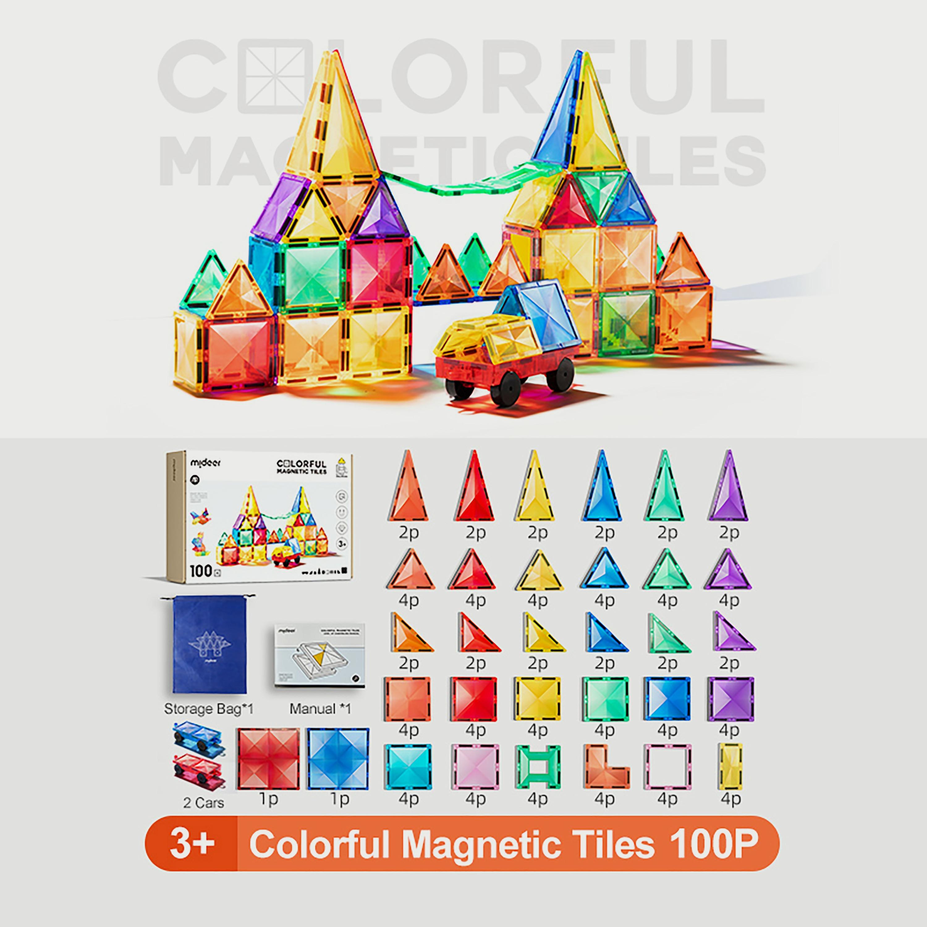 Mideer Colorful Magnetic Tiles 100-Piece-toys-babyandtoddlertoys-learningtoys-image-15