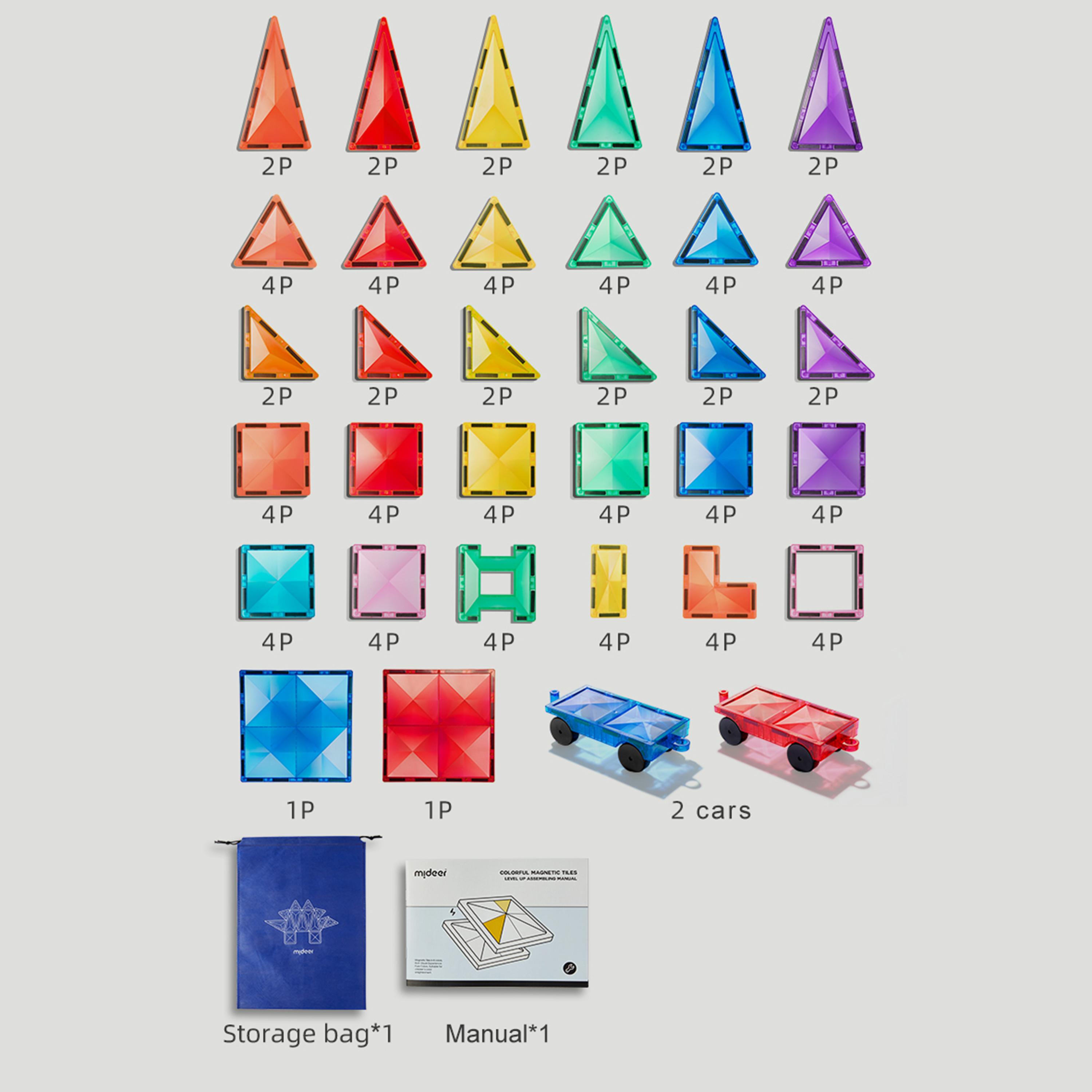 Mideer Colorful Magnetic Tiles 100-Piece-toys-babyandtoddlertoys-learningtoys-image-2