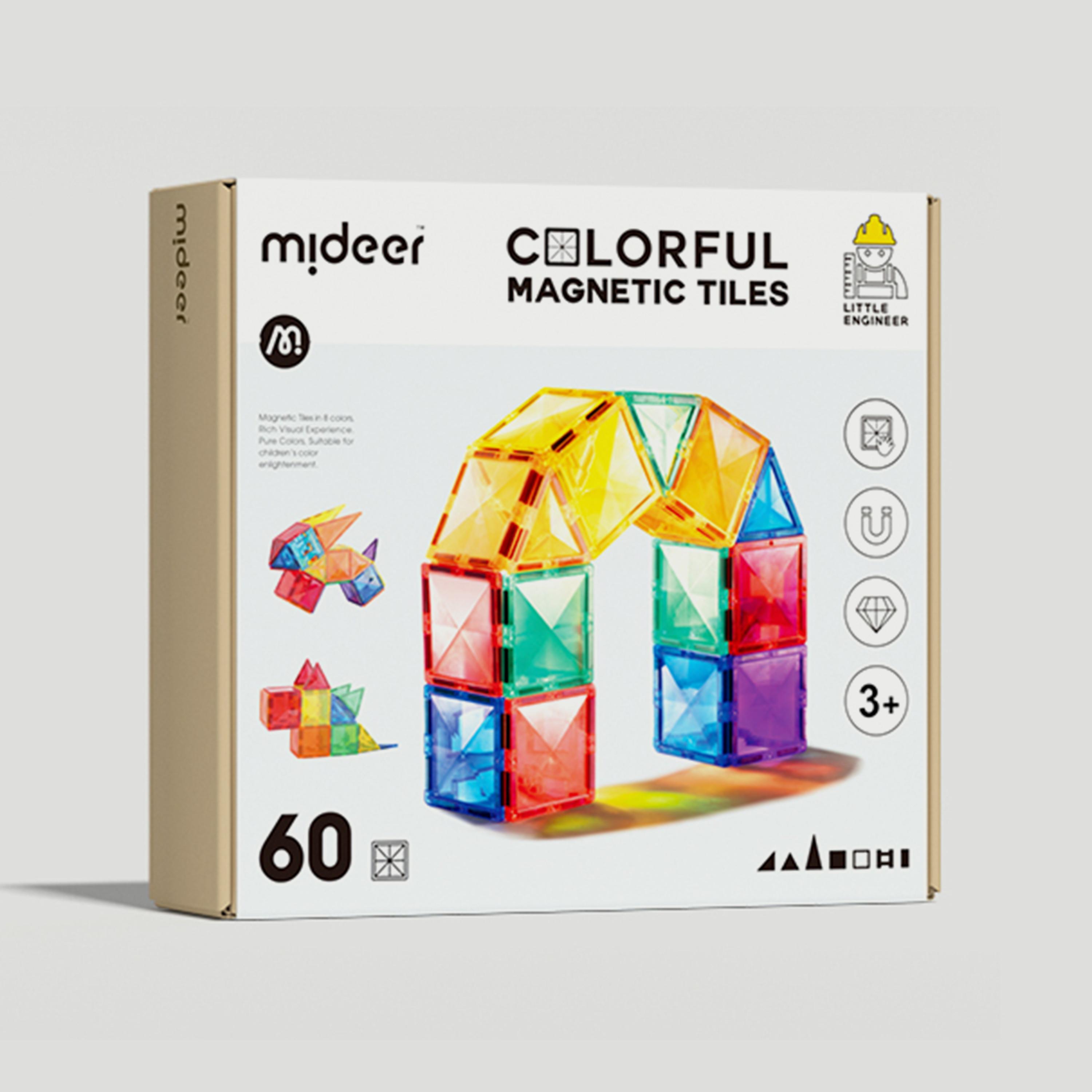 Buy Mideer Colorful Magnetic Tiles 60-Piece Online | Centrepoint UAE