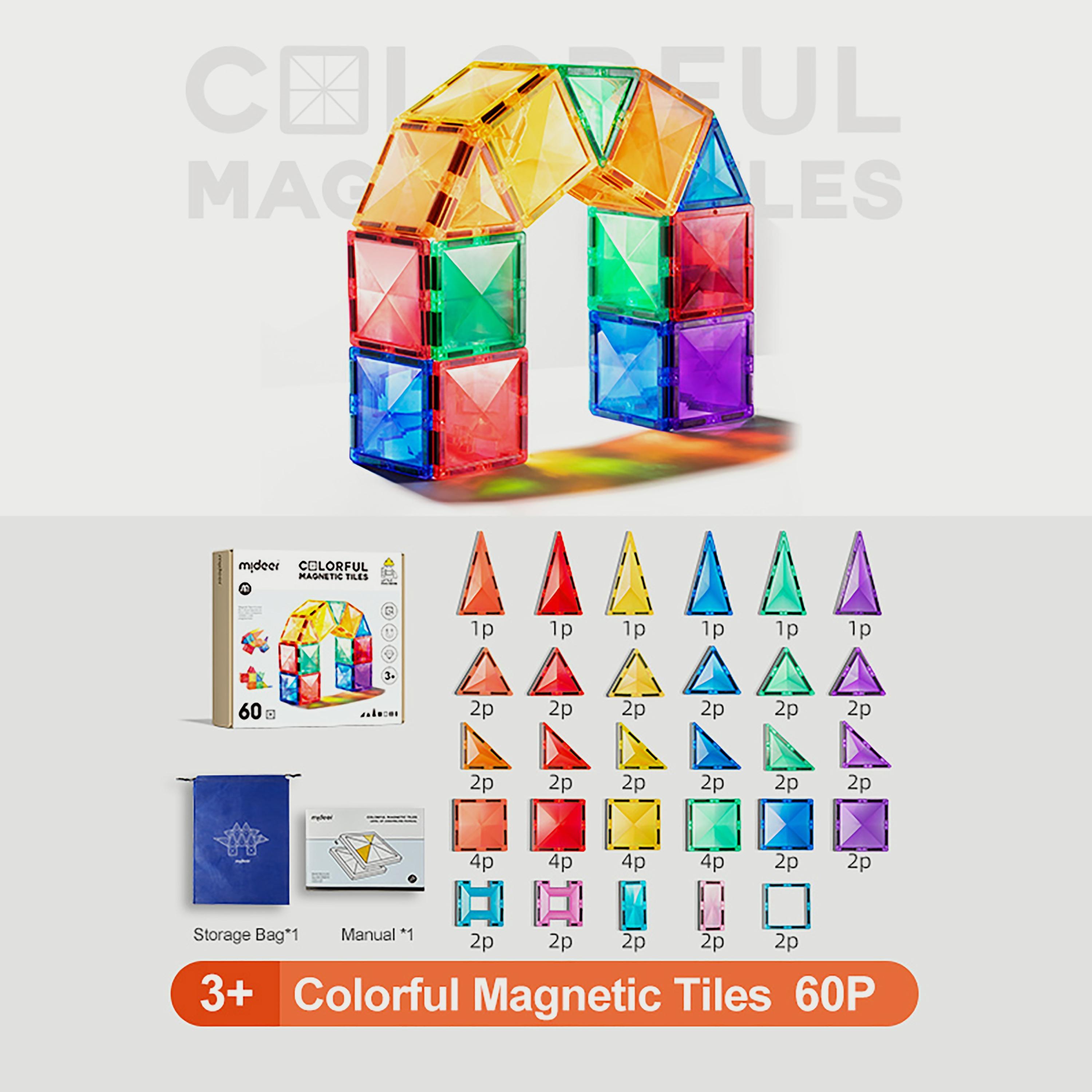 البلاطات المغناطيسية الملونة من ميدير، 60 قطعة-toys-babyandtoddlertoys-learningtoys-image-15
