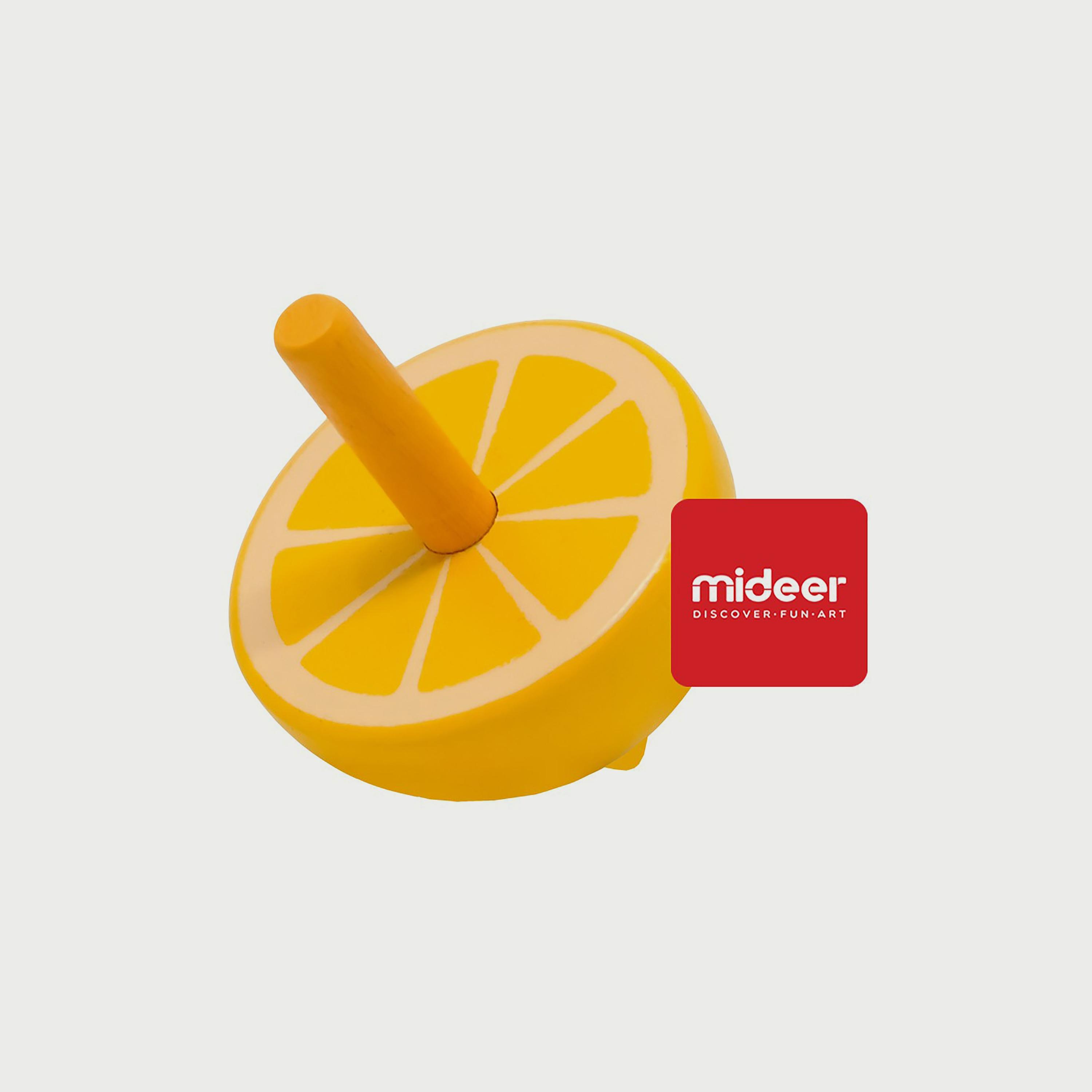 Mideer Wooden Spinning Top, Lemon-toys-babyandtoddlertoys-learningtoys-image-1