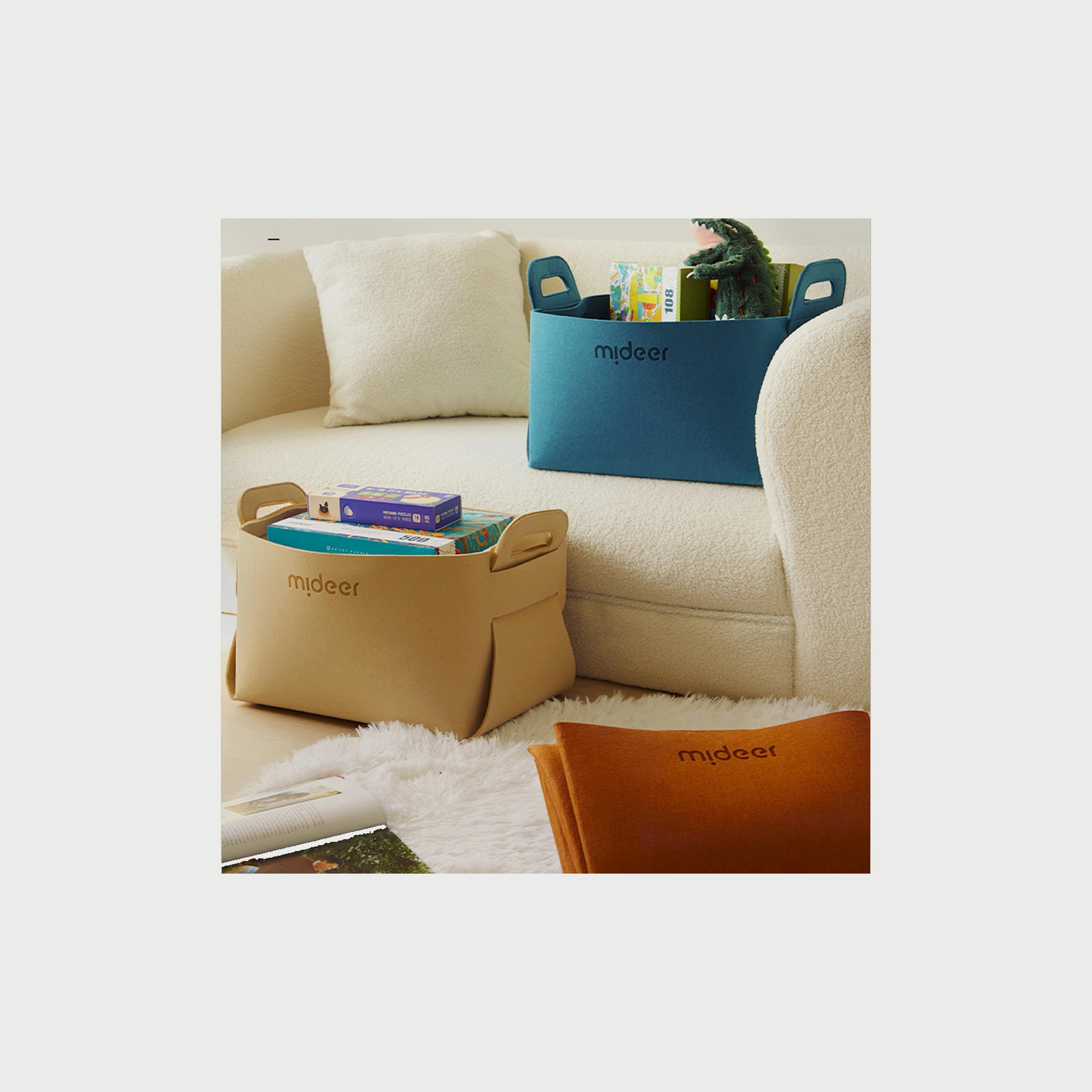 Mideer Toys Fabric Basket, Beige-baby-nursery-furniture-wardrobesandstorage-image-2