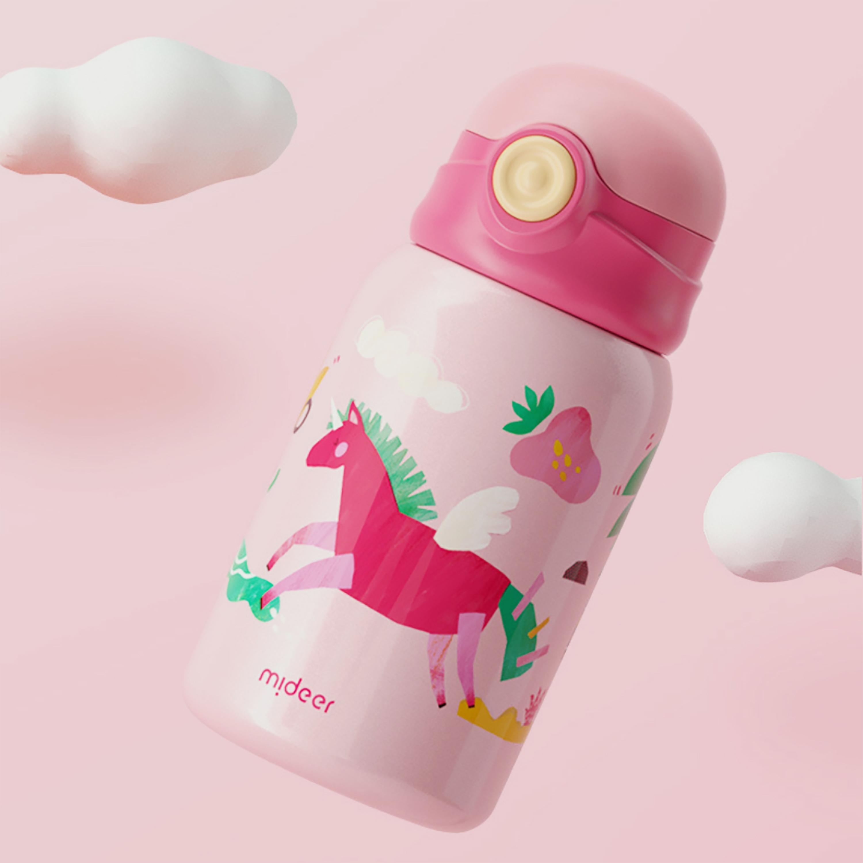 زجاجة معزولة بالفراغ 450 مل مع حامل من ميدير، وحيد القرن-school-waterbottles-image-5