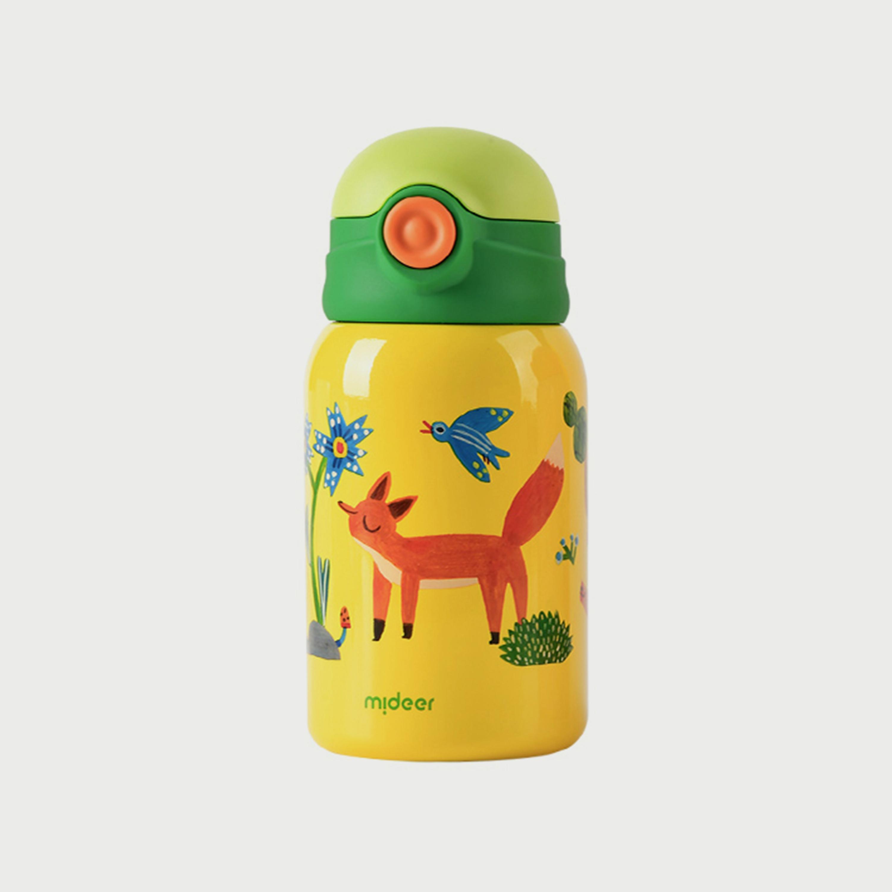 Mideer Vacuum Insulated Bottle 450ml With Bottle Holder, Little Fox-school-waterbottles-image-2