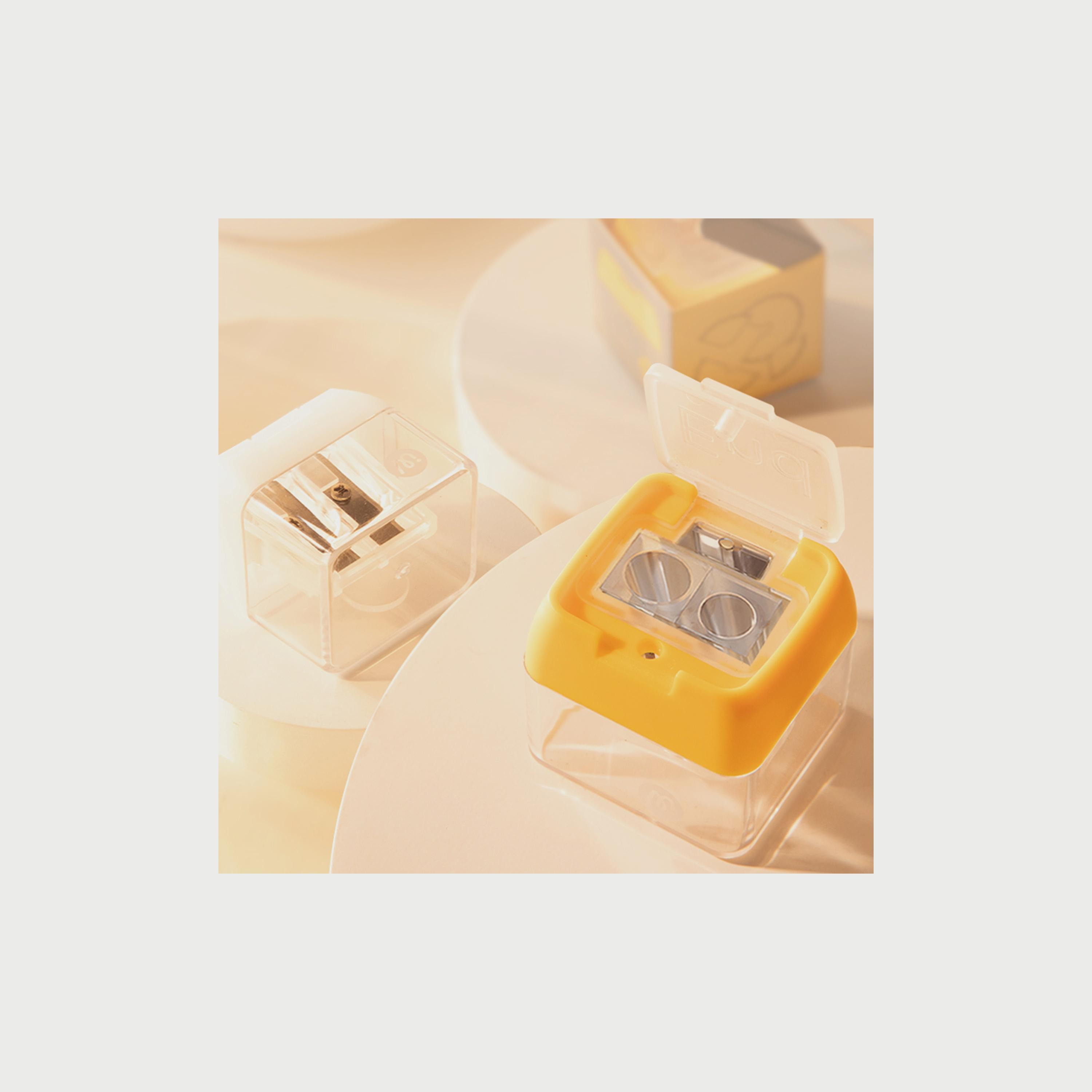 Mideer 3-Hole Sharpener With Tub, Yellow-school-stationery-accessories-image-5