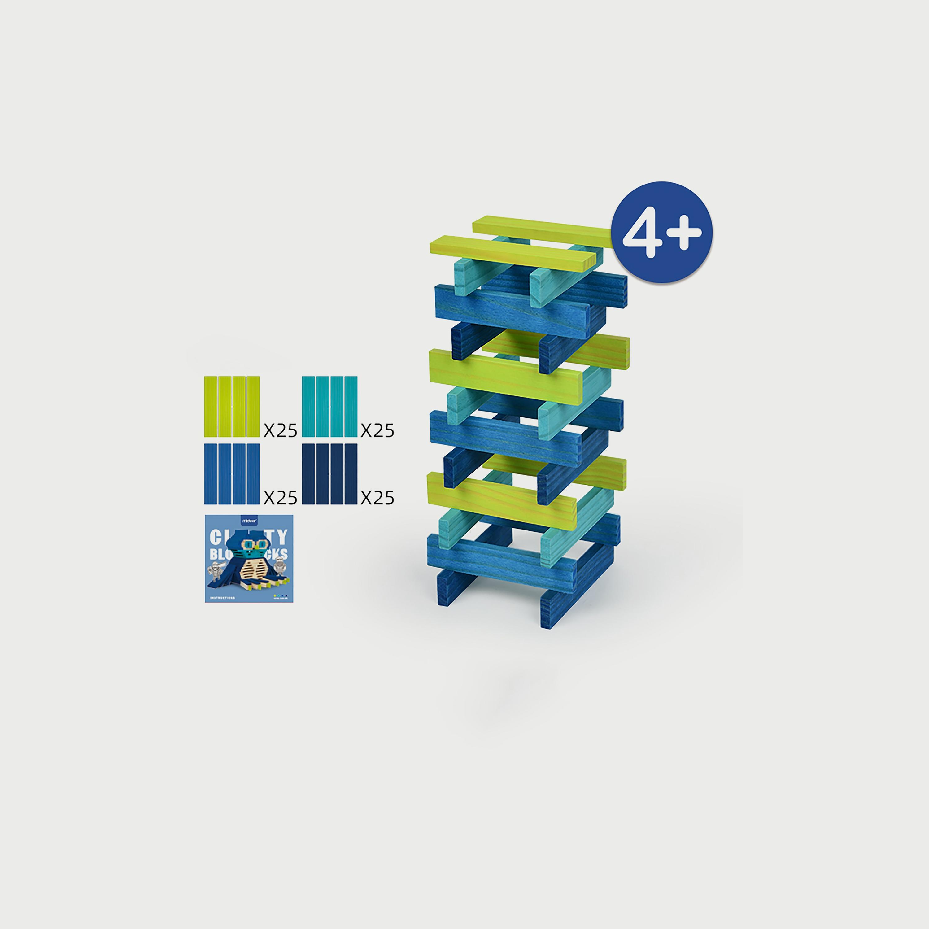Mideer Archimedes Wooden Blocks, Cool Colour Palette-toys-buildingblocks-blocks-image-3