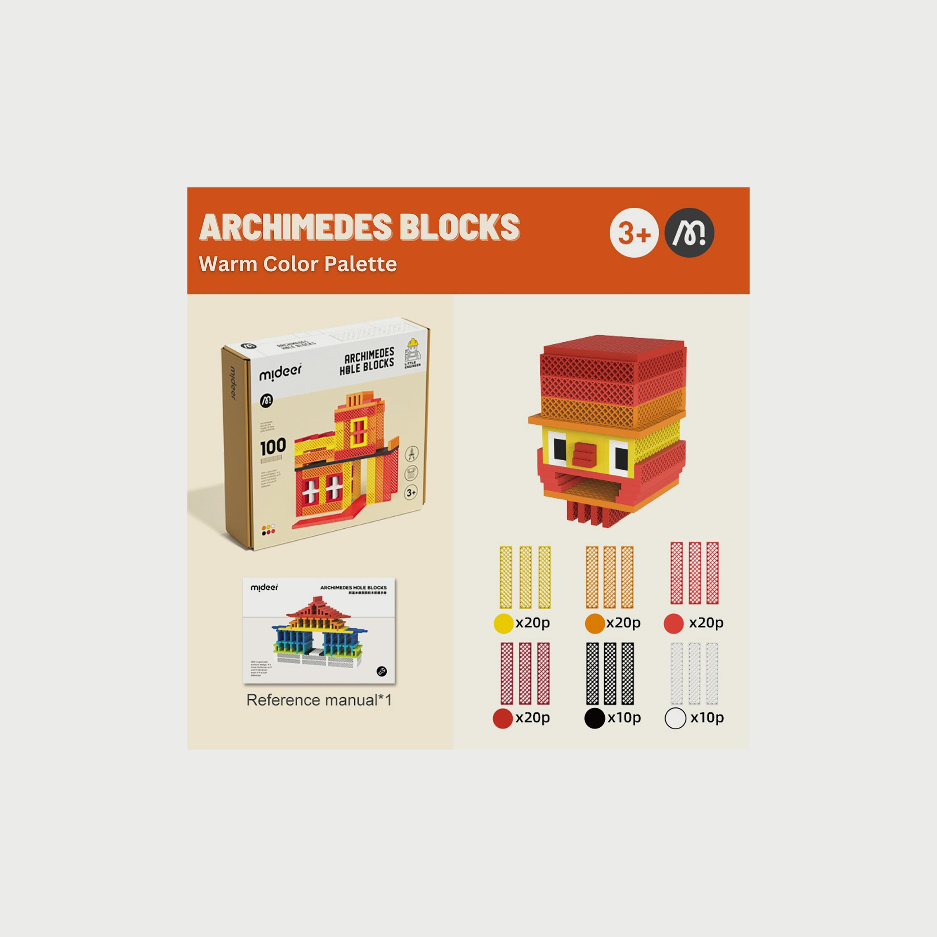 Mideer Archimedes Blocks, Warm Colour Palette-toys-buildingblocks-blocks-image-2