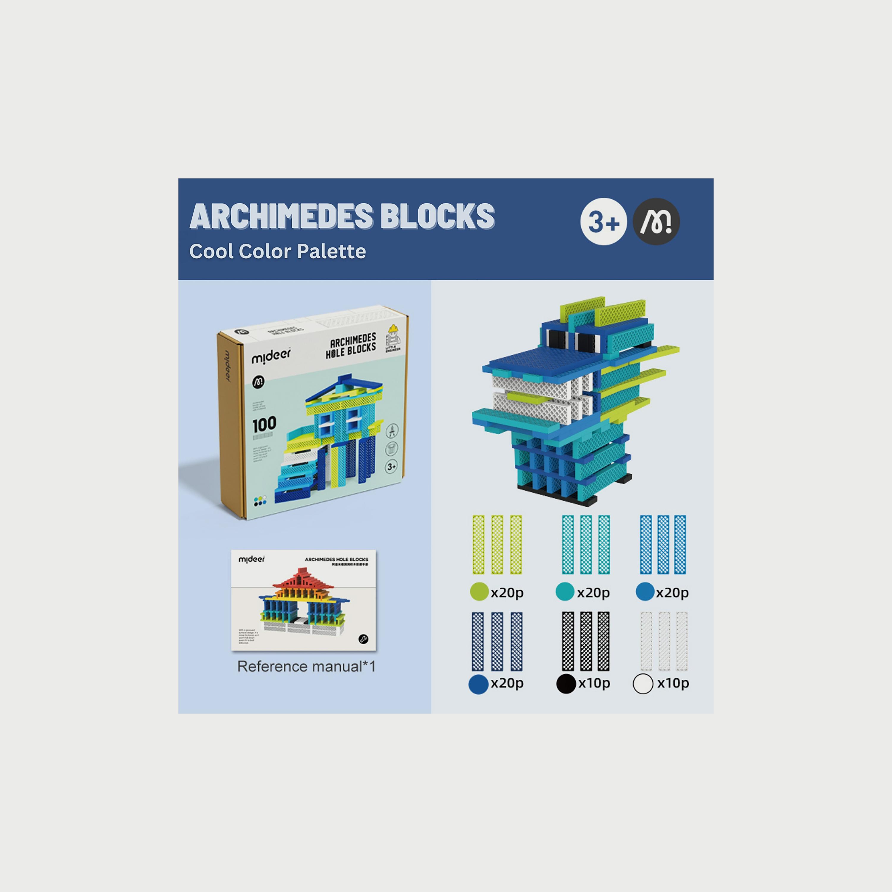 Mideer Archimedes Blocks, Cool Colour Palette-toys-buildingblocks-blocks-image-2