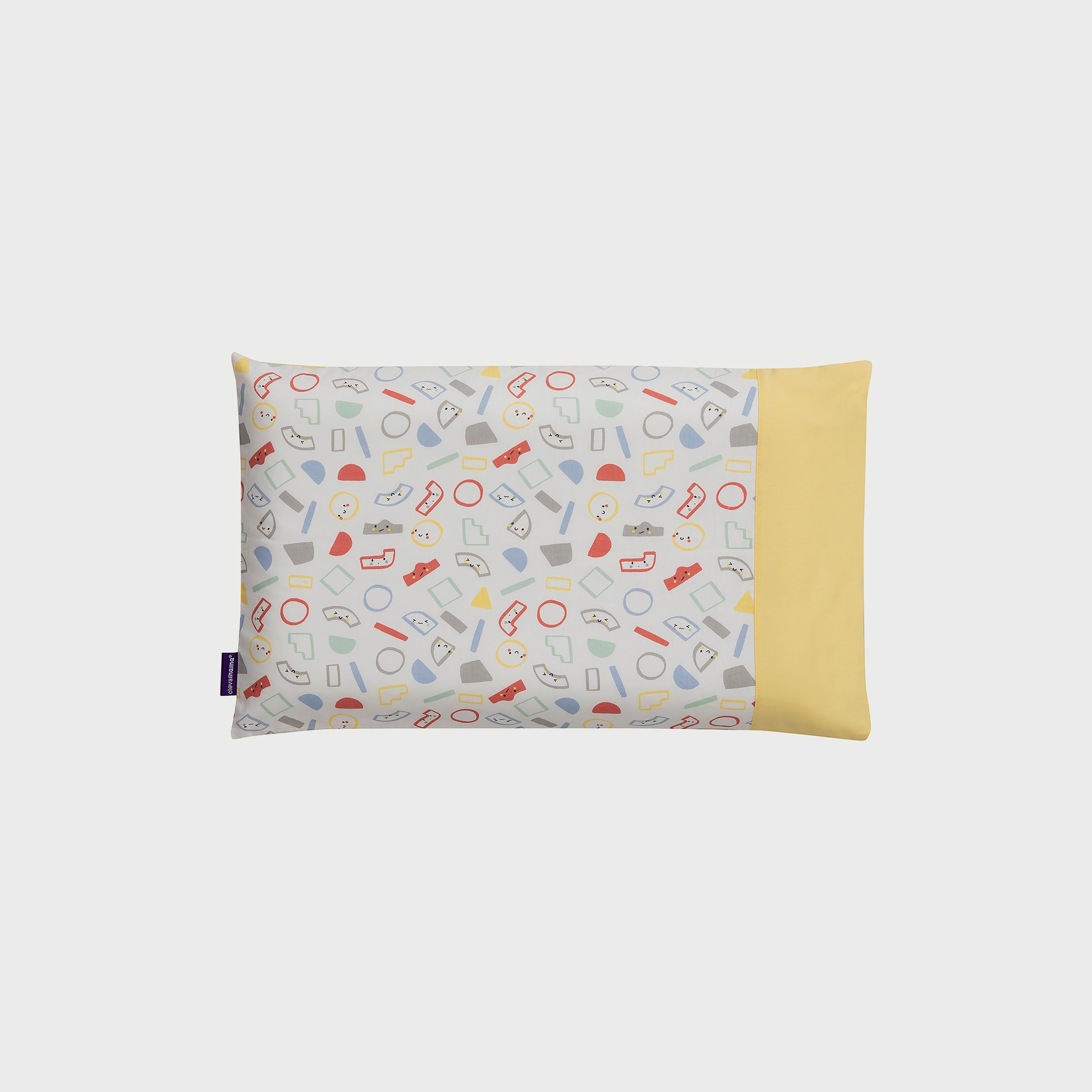 Clevamama Cleva Foam Pram Pillow Case, Grey/Yellow-baby-nursery-babybedding-image-1