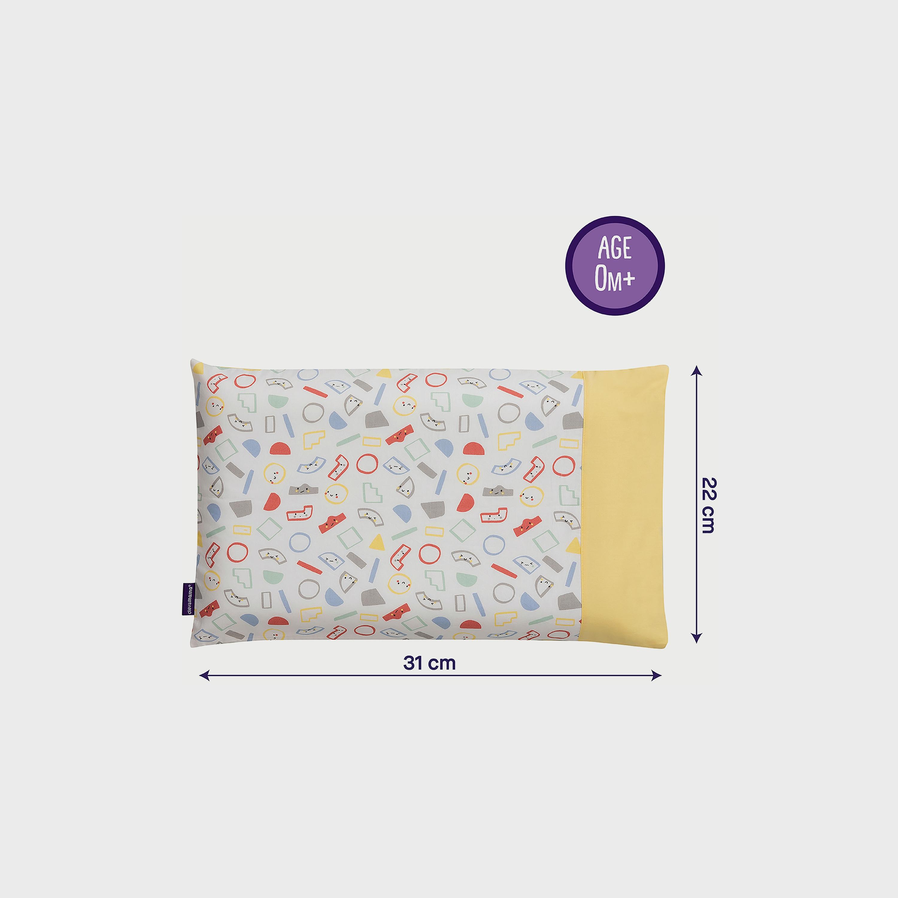 Clevamama Cleva Foam Pram Pillow Case, Grey/Yellow-baby-nursery-babybedding-image-3