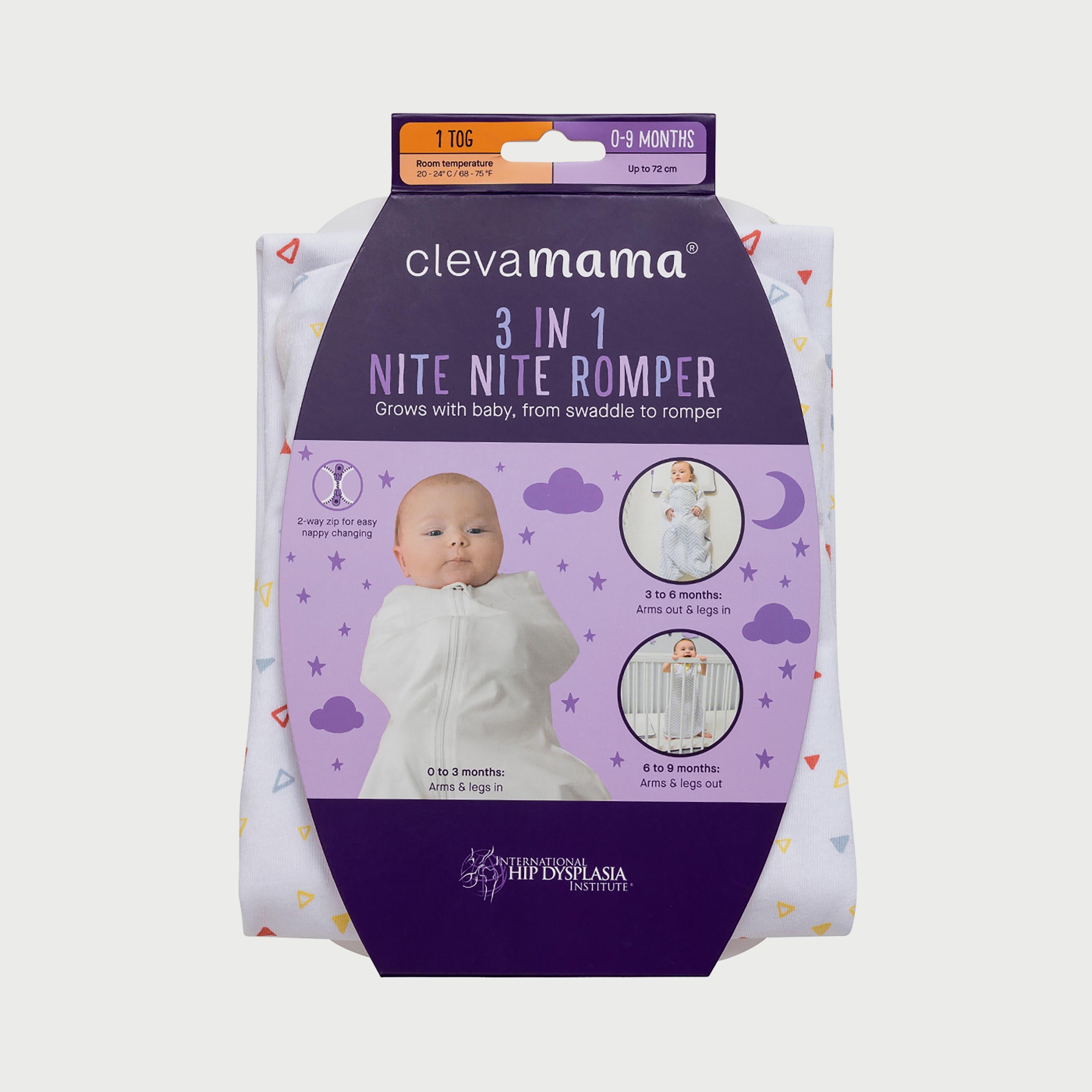 Clevamama 3 In 1 Nite Nite Romper 1 Tog, Yellow-baby-girls-clothing-rompers-image-5