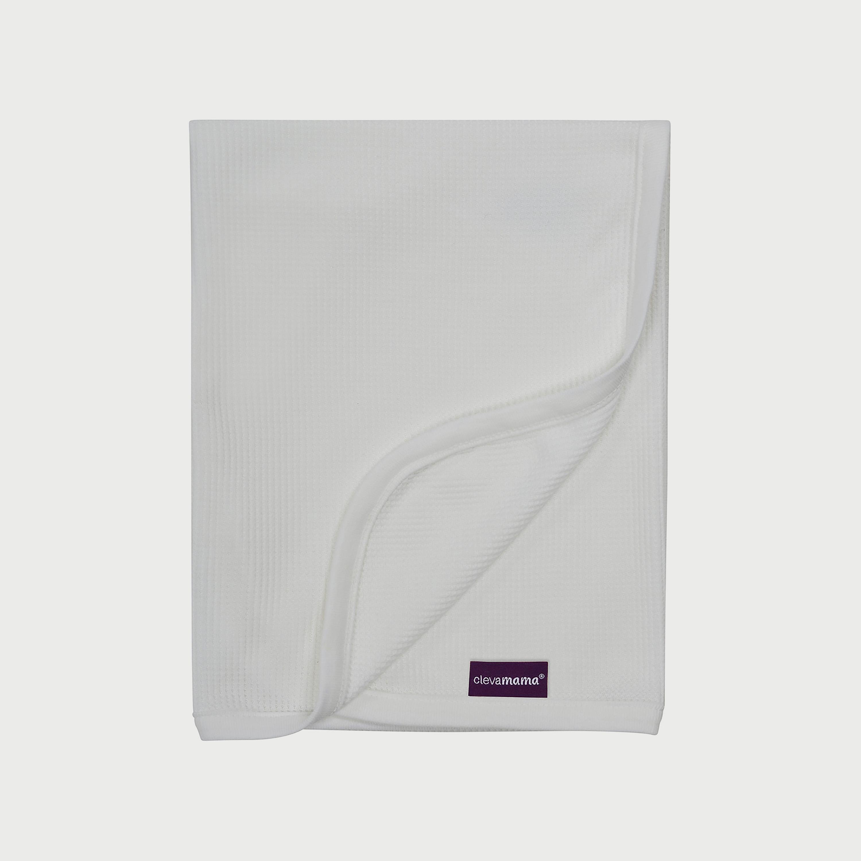 بطانية من قطن وافل للمهد من كليفاماما، أبيض-baby-nursery-blanketsandswaddles-swaddlesandsleepingbags-image-1
