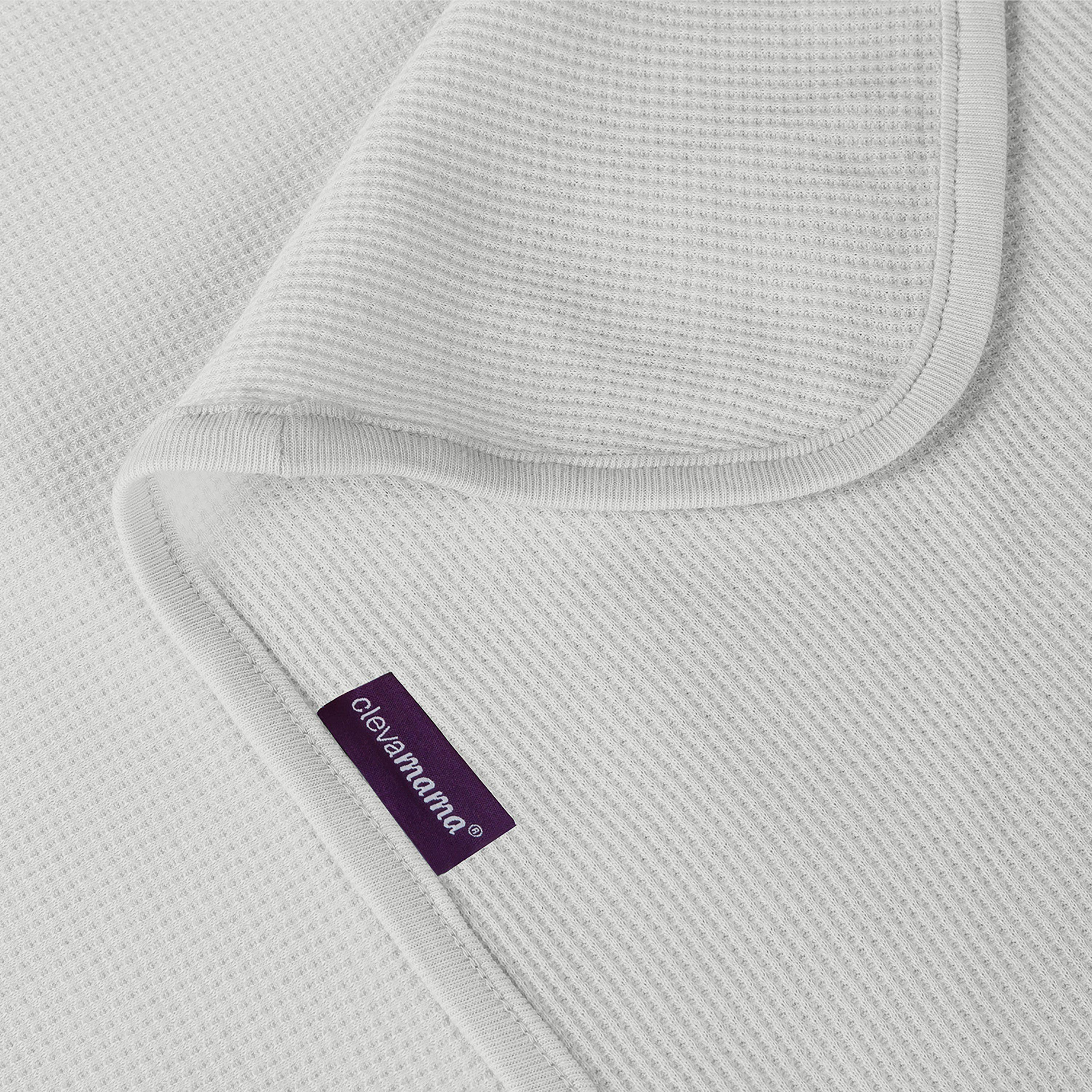 بطانية من قطن وافل للمهد من كليفاماما، أبيض-baby-nursery-blanketsandswaddles-swaddlesandsleepingbags-image-5