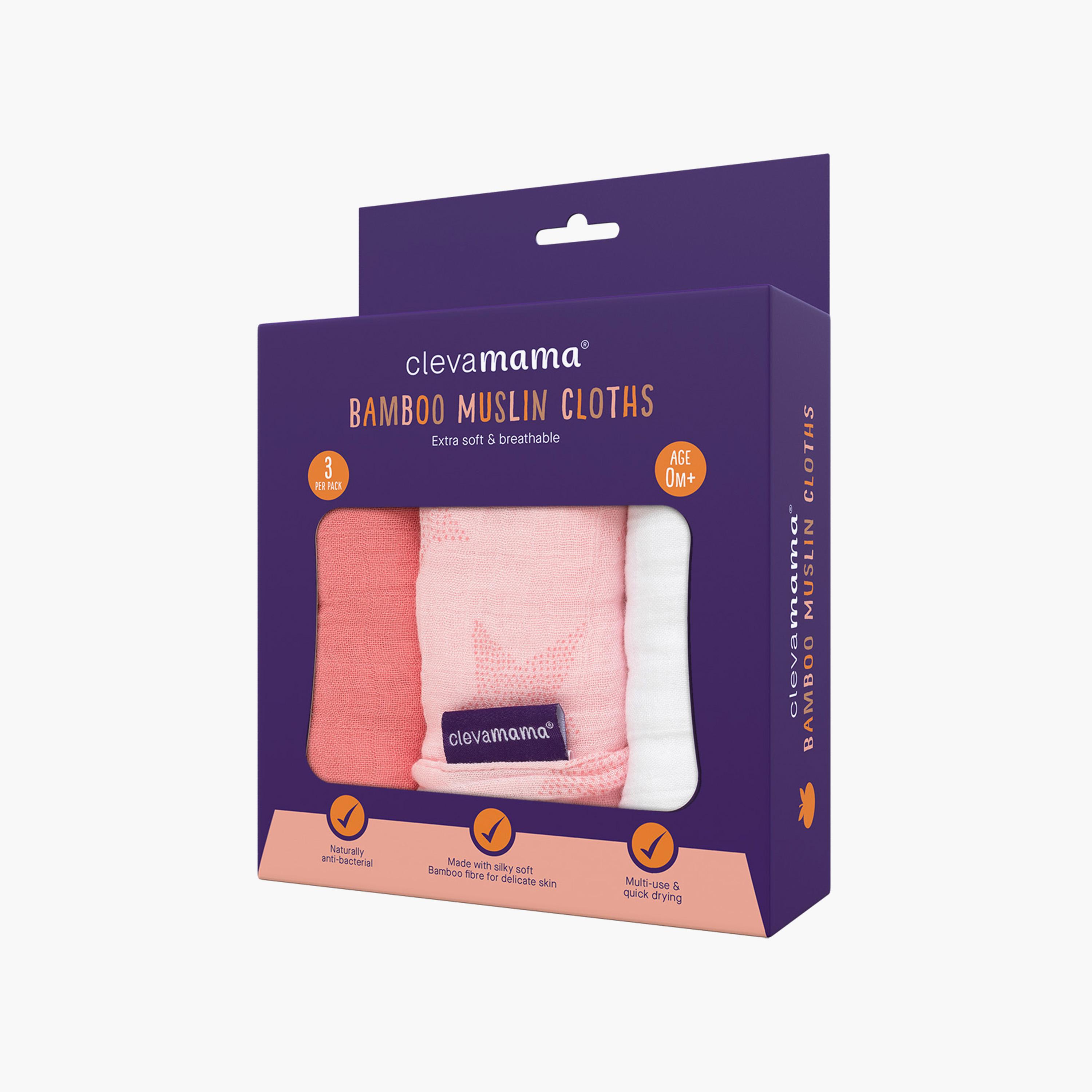Clevamama 3-Piece Super Soft Bamboo Muslin Cloth Set-baby-bathandcare-towels-image-5