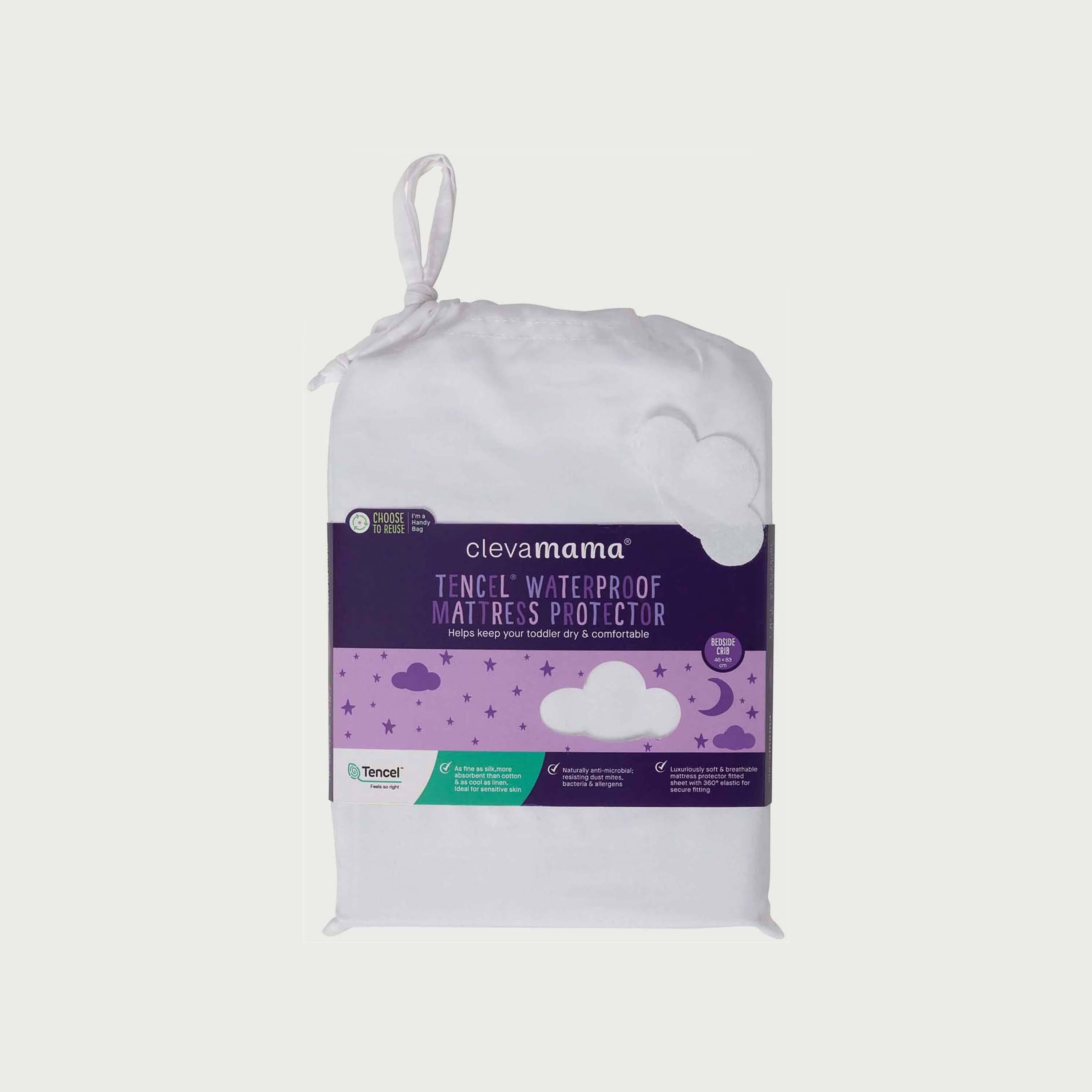 Clevamama Tencel Fitted Waterproof Mattress Prot Bedside Crib-baby-nursery-mattresses-image-5
