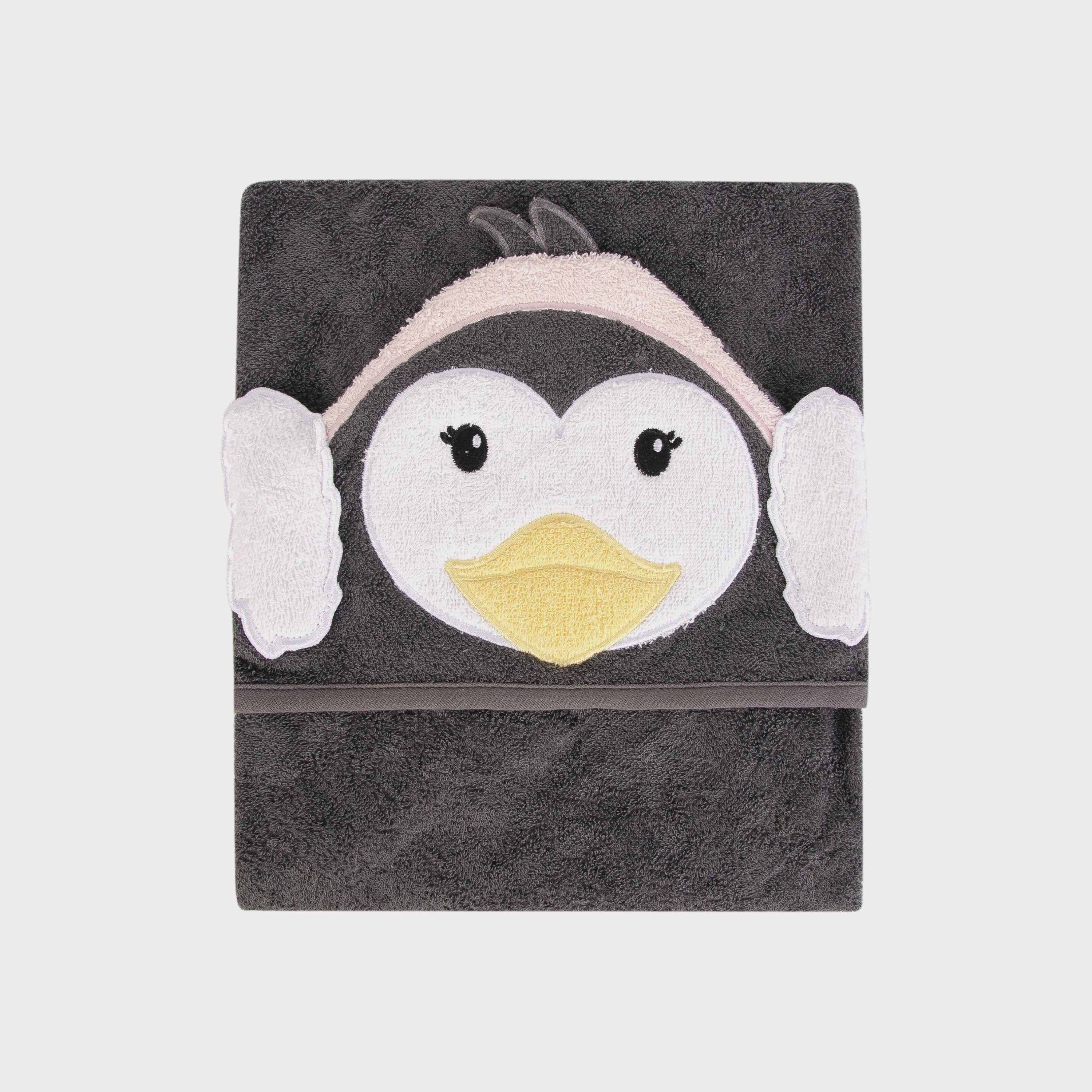 Hudson Baby Animal Hooded Towel Woven Terry, Penguin-baby-bathandcare-towels-image-2