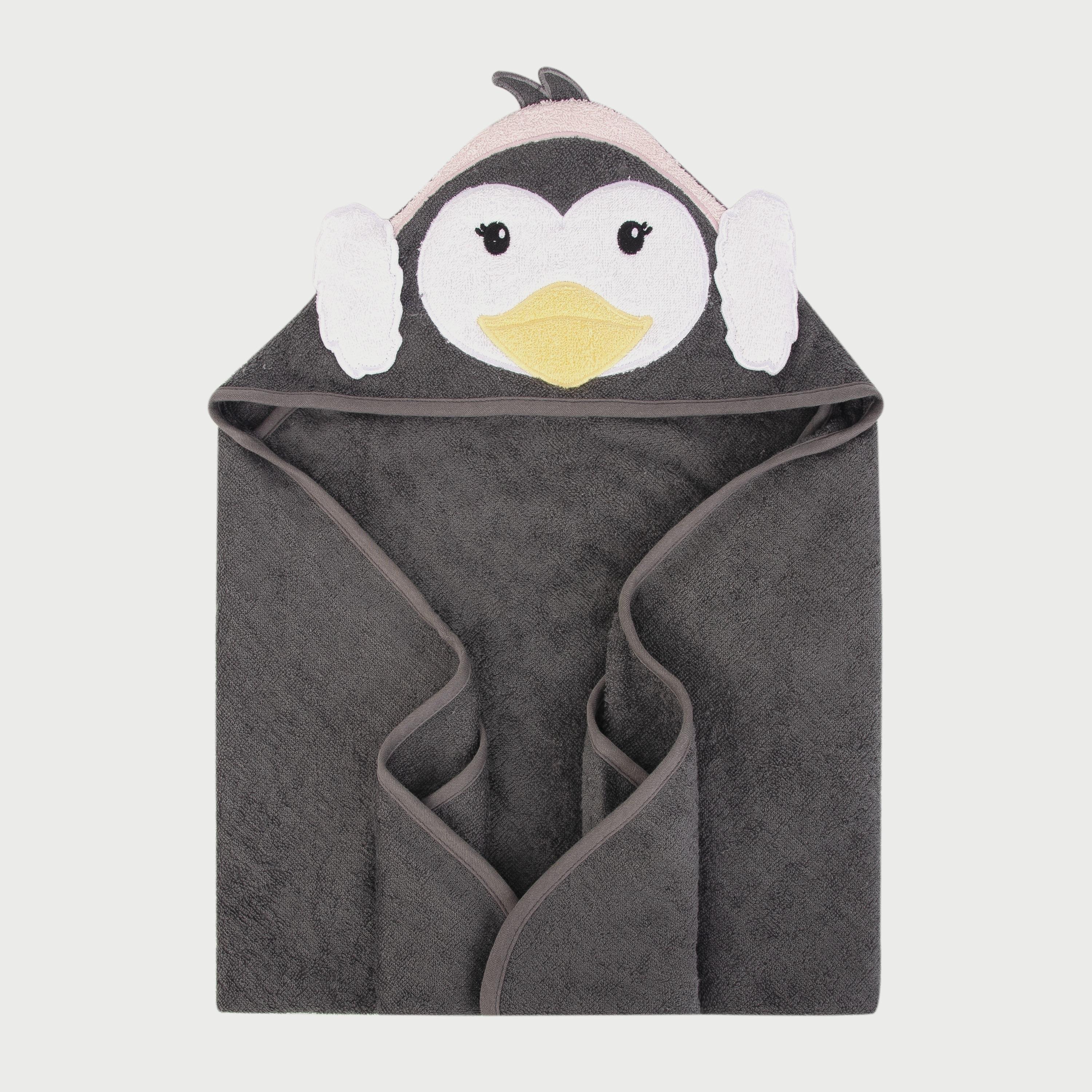 Hudson Baby Animal Hooded Towel Woven Terry, Penguin-baby-bathandcare-towels-image-3