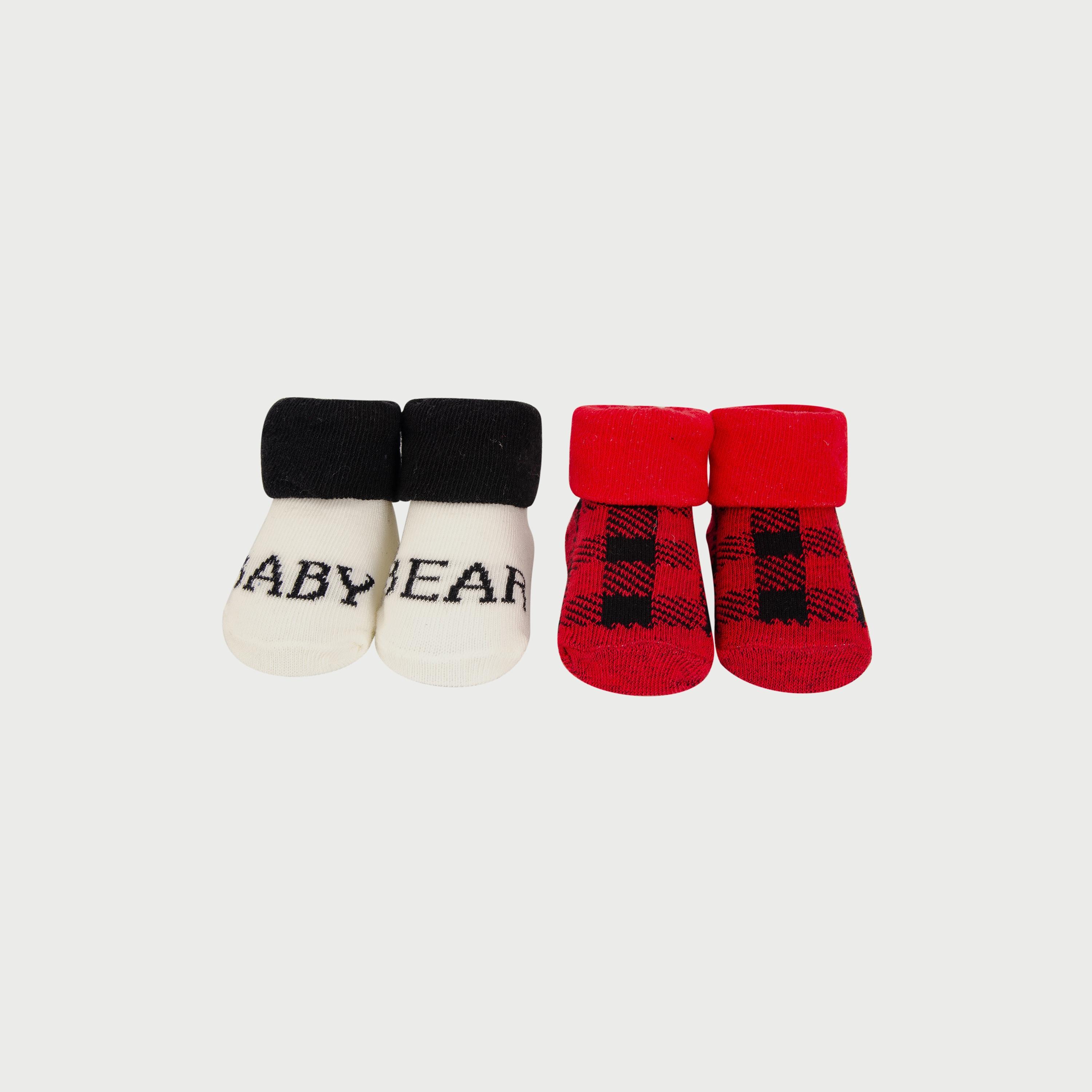 Hudson Baby Bib & Socks Set 5-Piece Baby Bear Plaid-baby-boys-accessories-socks-image-5