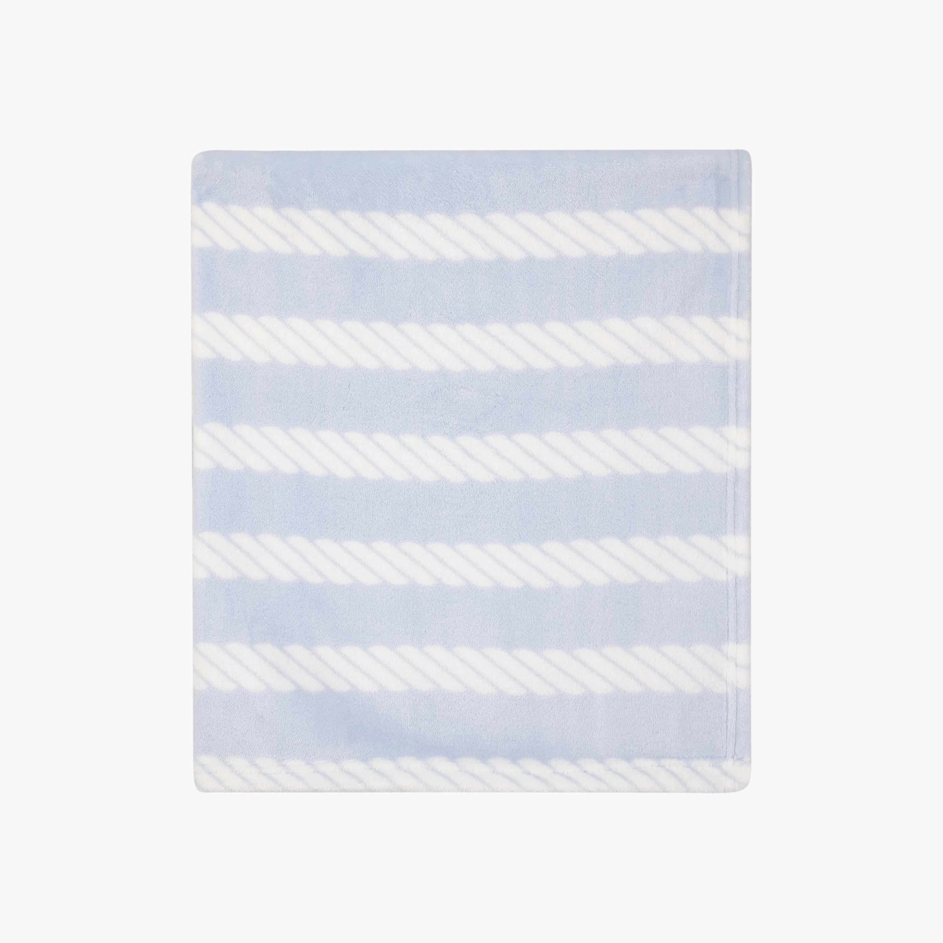 Hudson Baby 2-Piece Pritned Blanket with Plush Toy - Whale - Blue-baby-nursery-blanketsandswaddles-blanketsandquilts-image-2