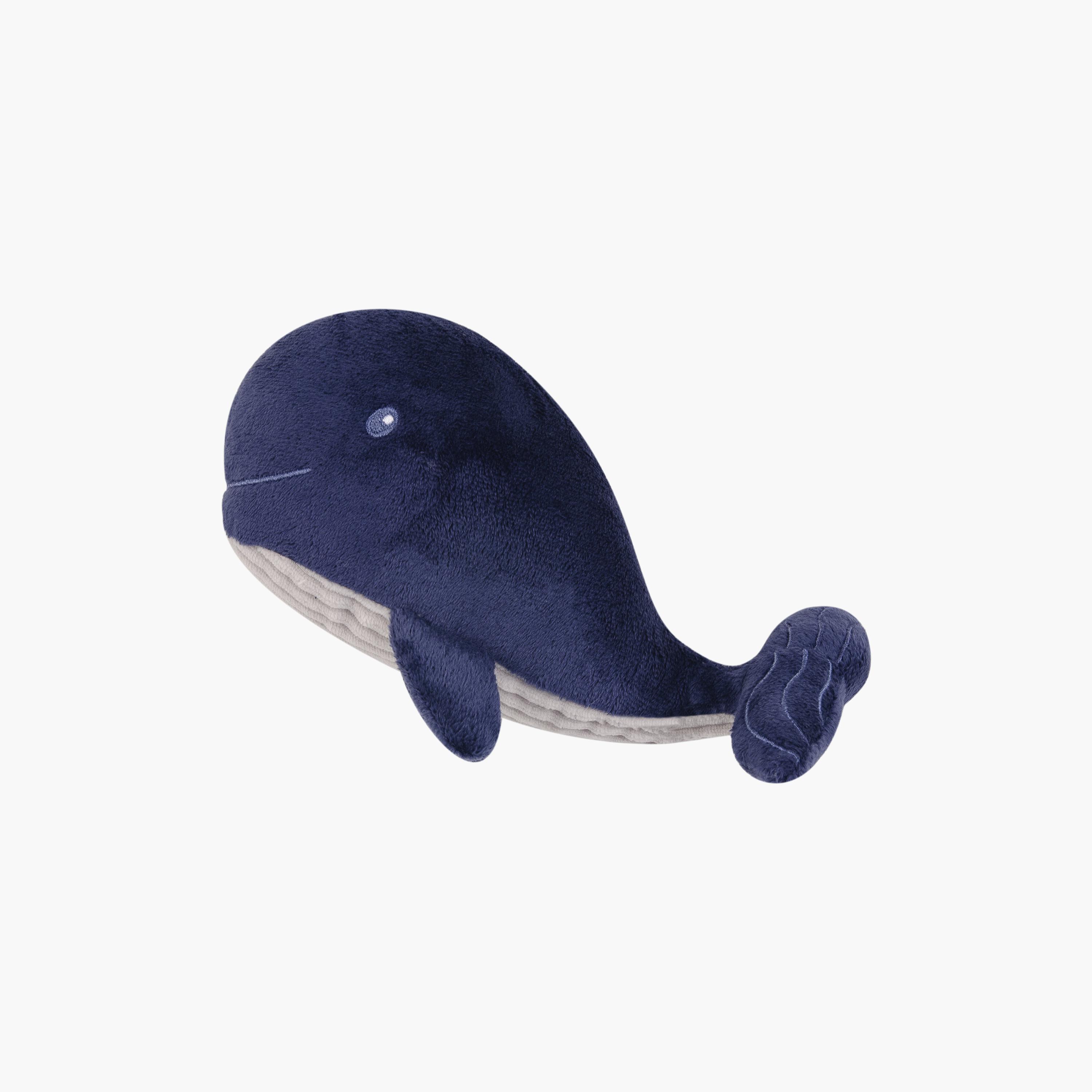 Hudson Baby 2-Piece Pritned Blanket with Plush Toy - Whale - Blue-baby-nursery-blanketsandswaddles-blanketsandquilts-image-4